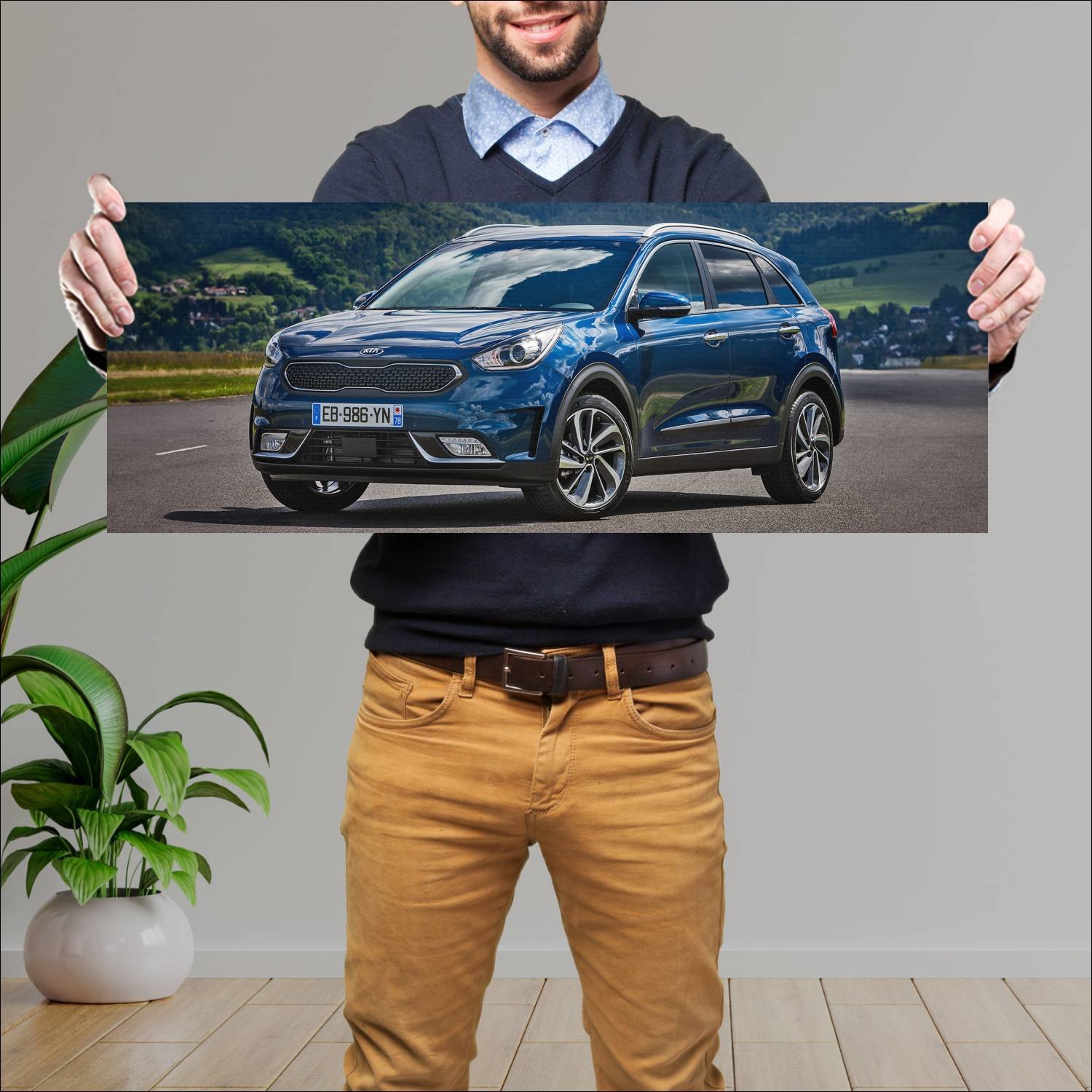 Cuadro grande 30x80cm 2016 kia niro auto 97 Kia