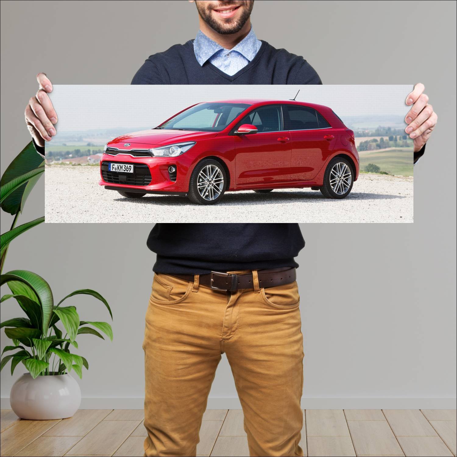 Cuadro grande 30x80cm 2016 kia rio 5 door auto 111 Kia