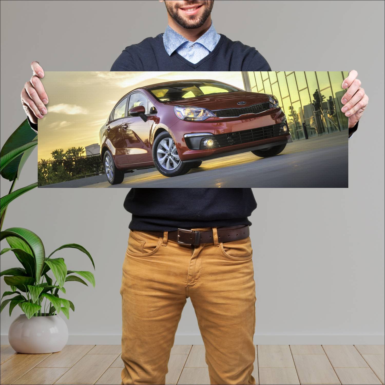 Cuadro grande 30x80cm 2016 kia rio sedan us auto 114 Kia