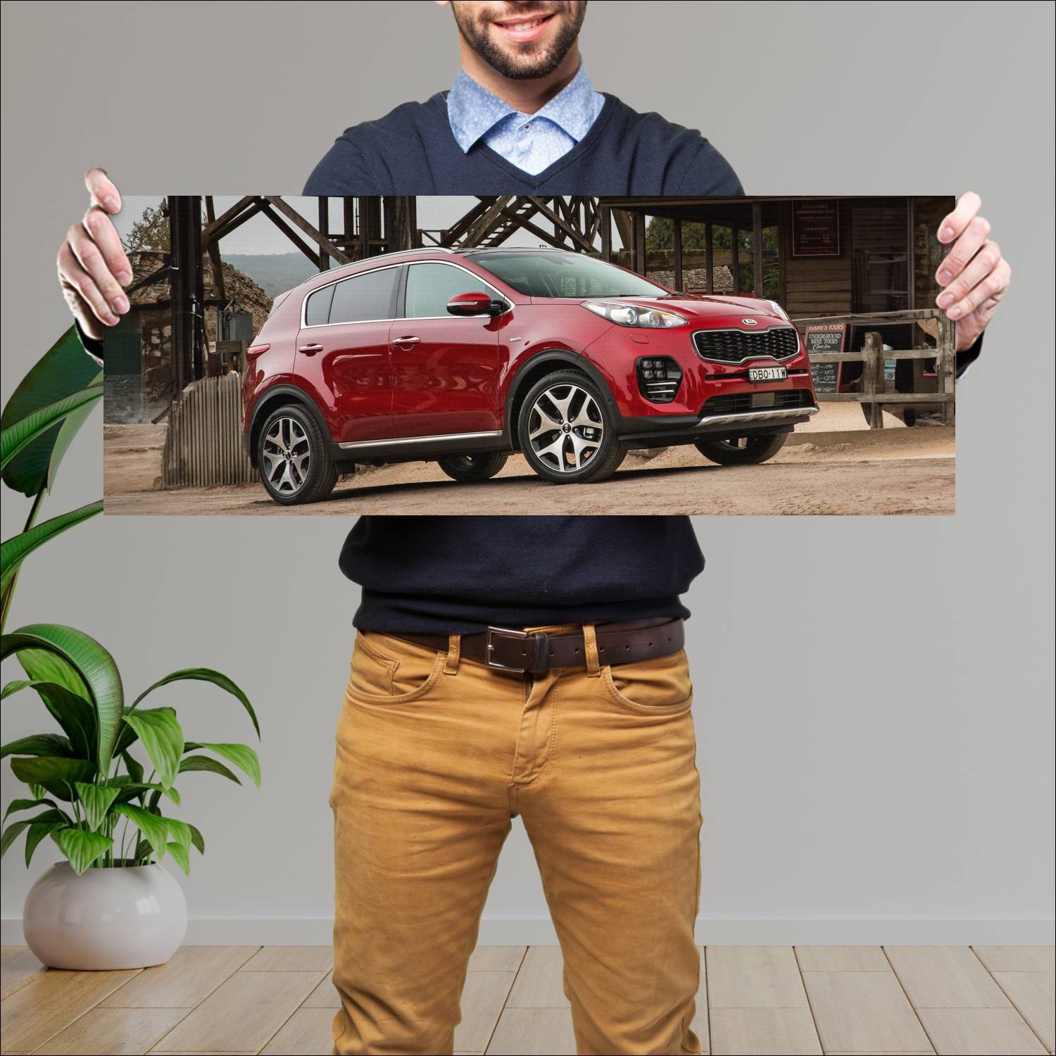 Cuadro grande 30x80cm 2016 kia sportage gt line au 118 Kia