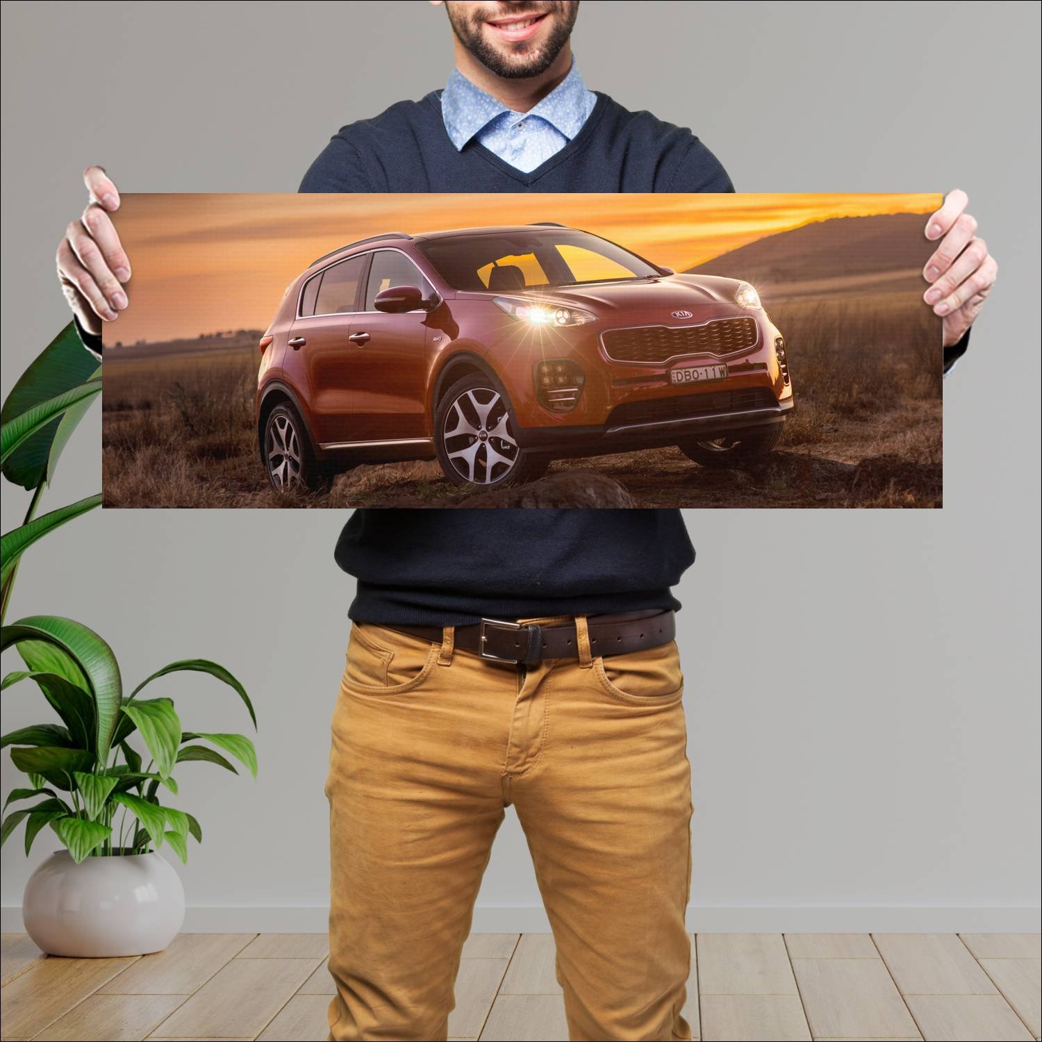 Cuadro grande 30x80cm 2016 kia sportage gt line au 119 Kia