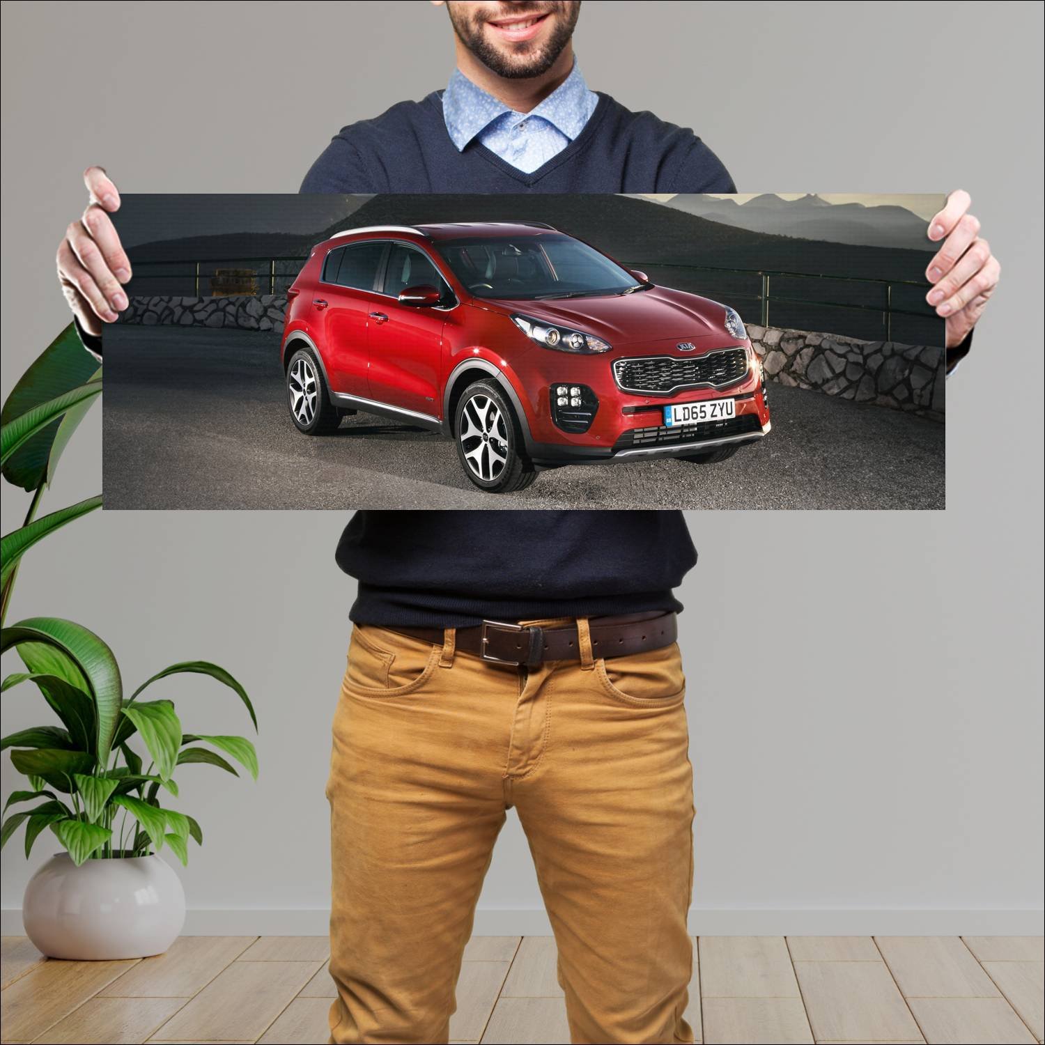 Cuadro grande 30x80cm 2016 kia sportage gt line uk 120 Kia