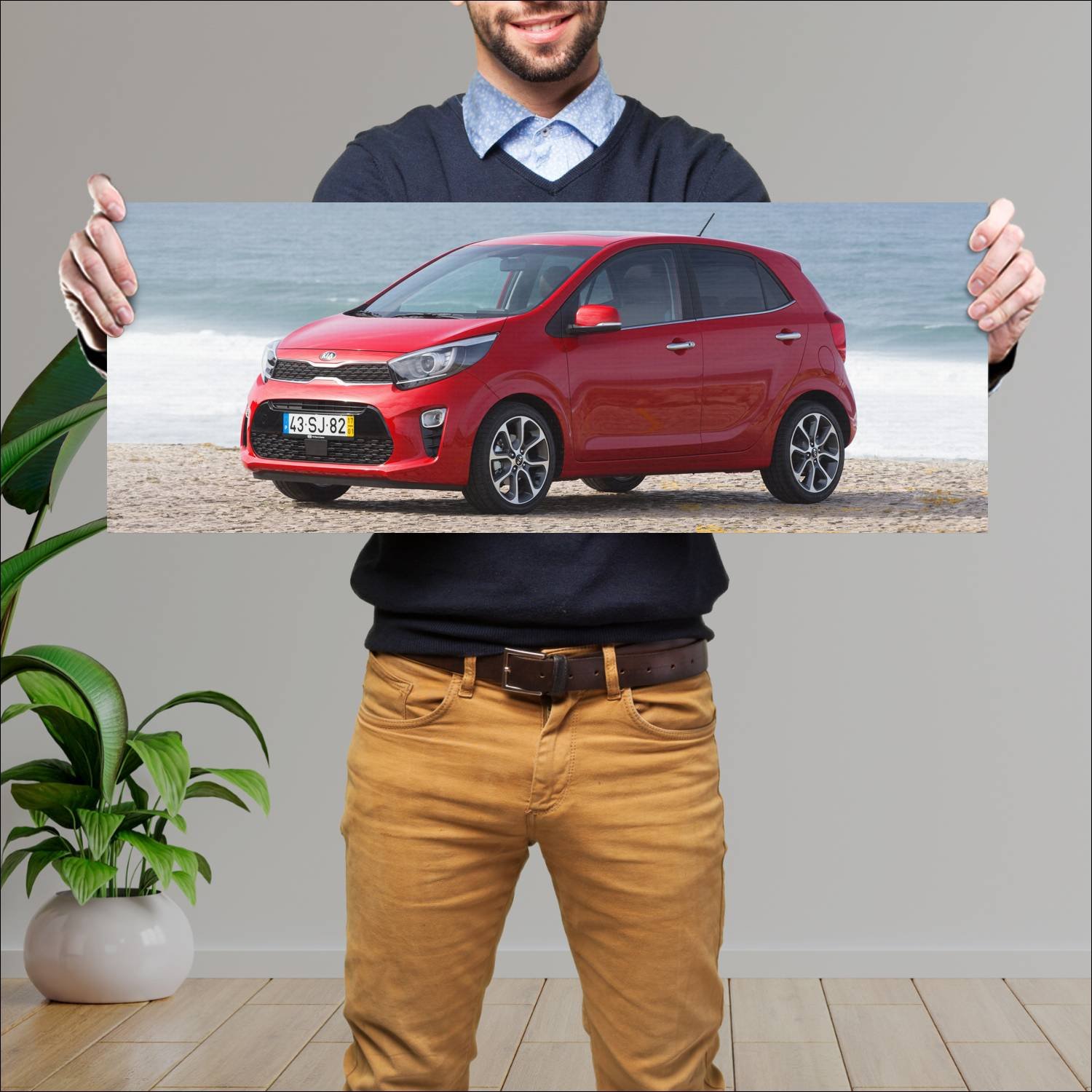 Cuadro grande 30x80cm 2017 kia picanto auto 133 Kia