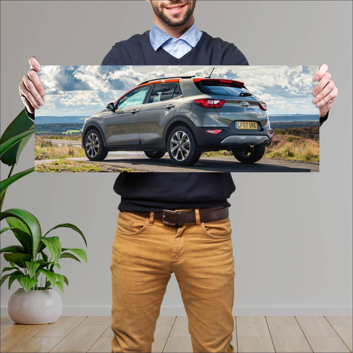Cuadro grande 30x80cm 2017 kia stonic first editio 152 Kia
