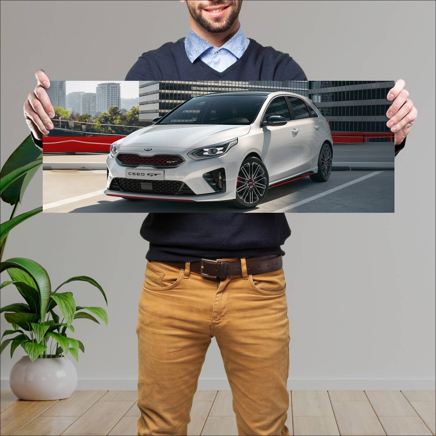 Cuadro grande 30x80cm 2018 kia ceed gt auto 158 Kia
