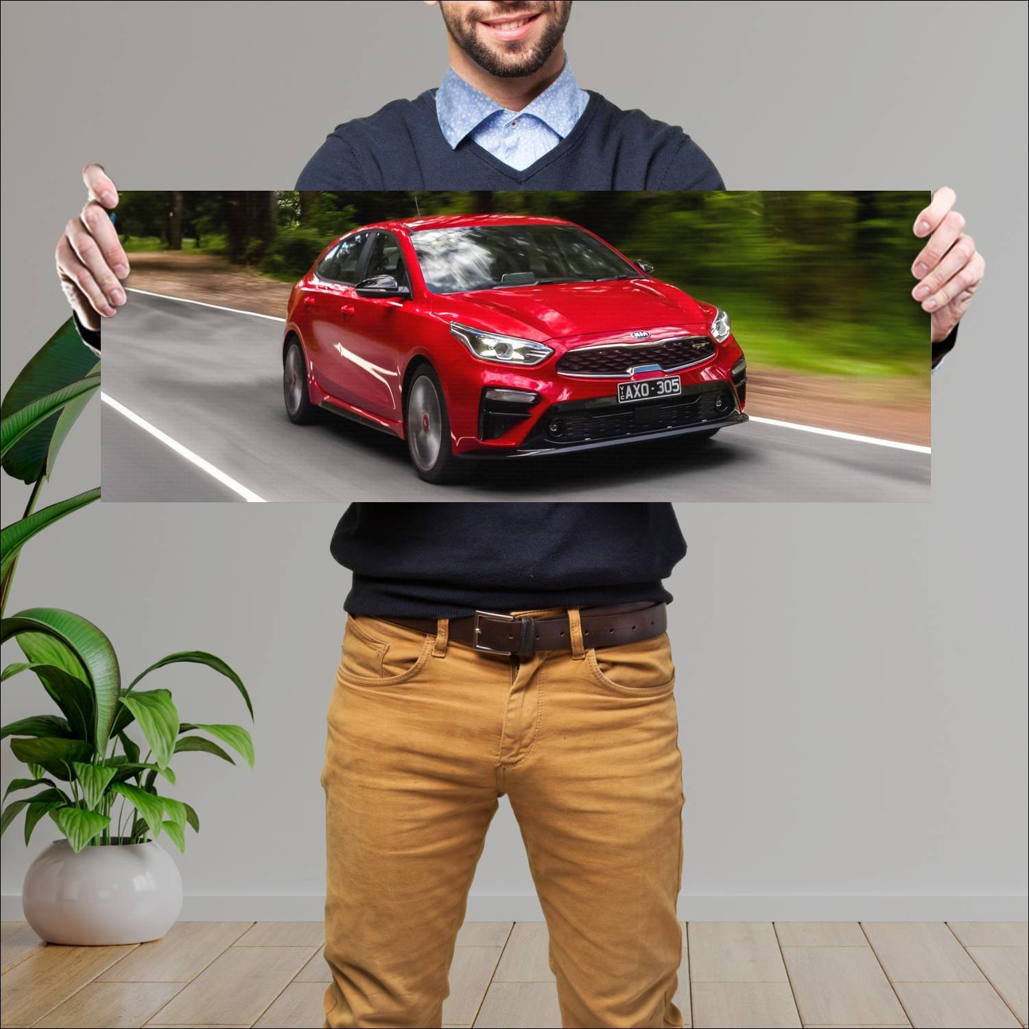 Cuadro grande 30x80cm 2019 kia cerato gt hatch au 182 Kia