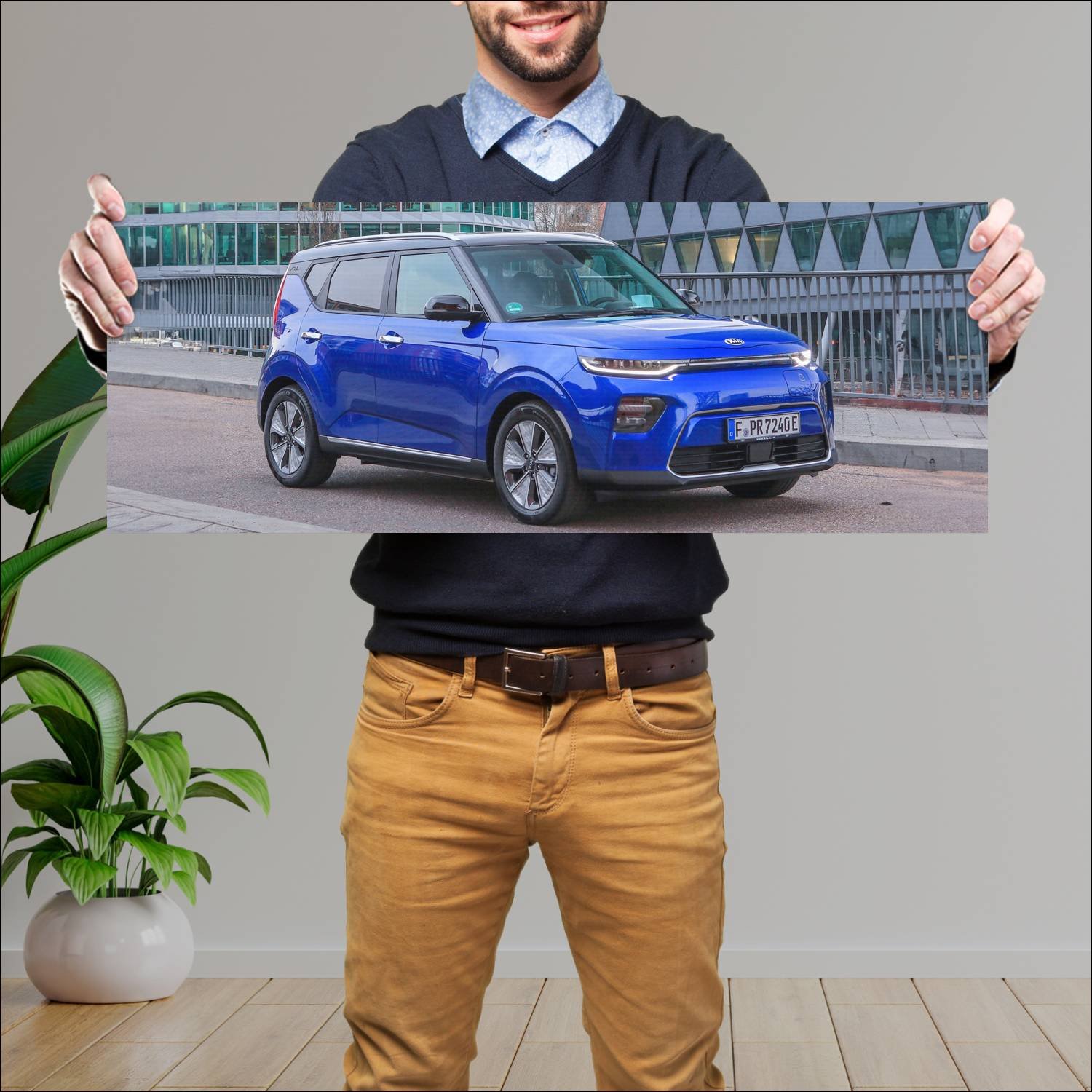 Cuadro grande 30x80cm 2019 kia e soul auto 190 Kia