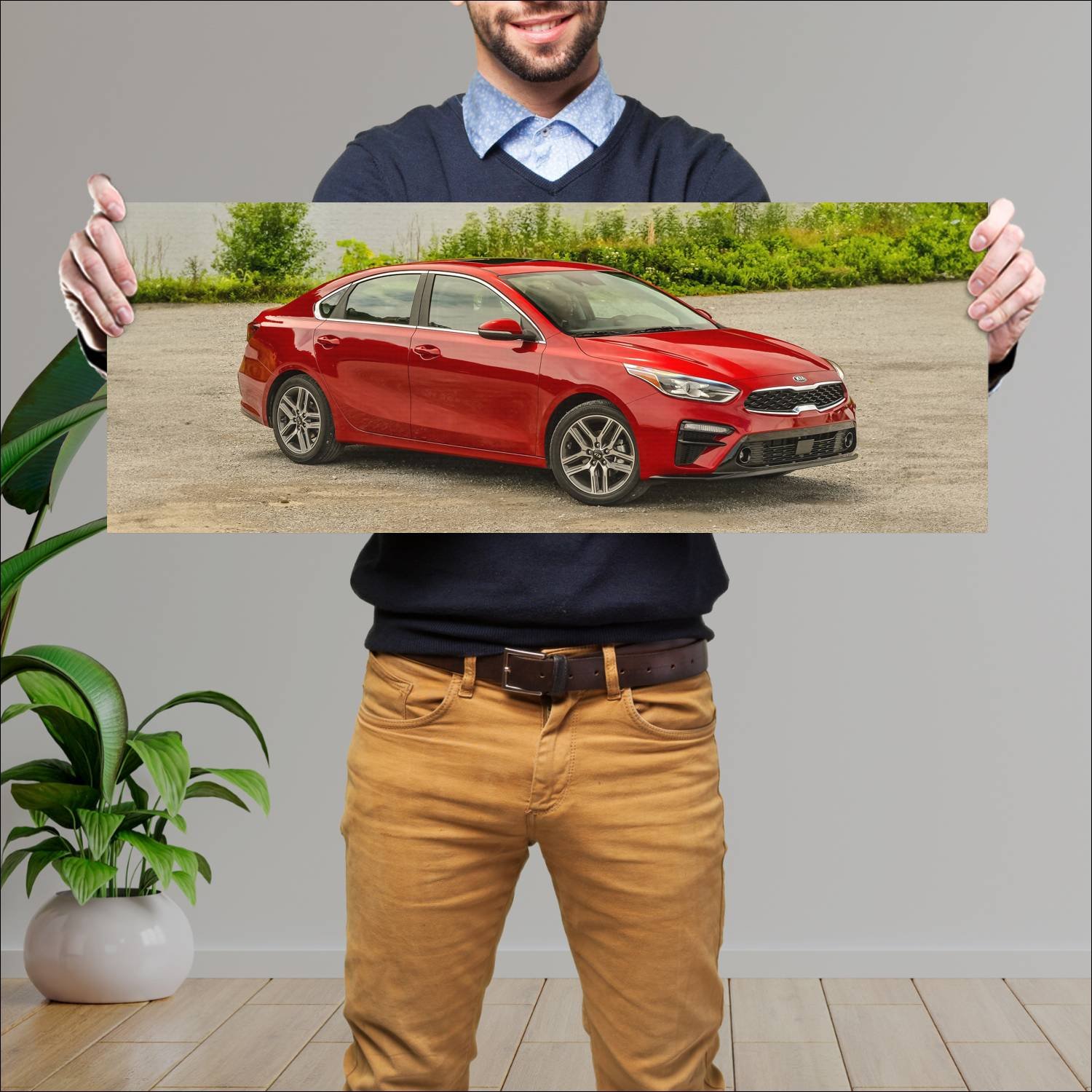 Cuadro grande 30x80cm 2019 kia forte auto 191 Kia