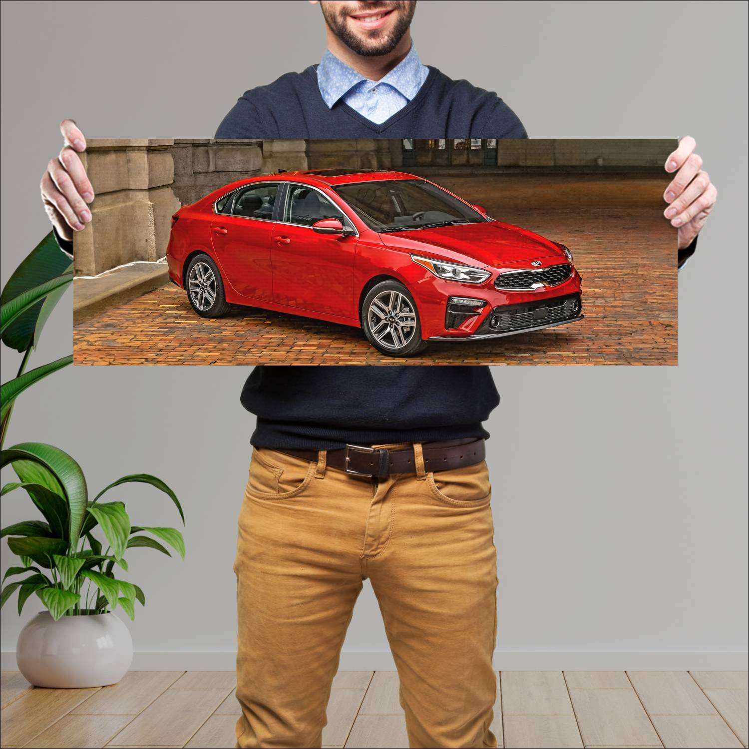 Cuadro grande 30x80cm 2019 kia forte auto 192 Kia