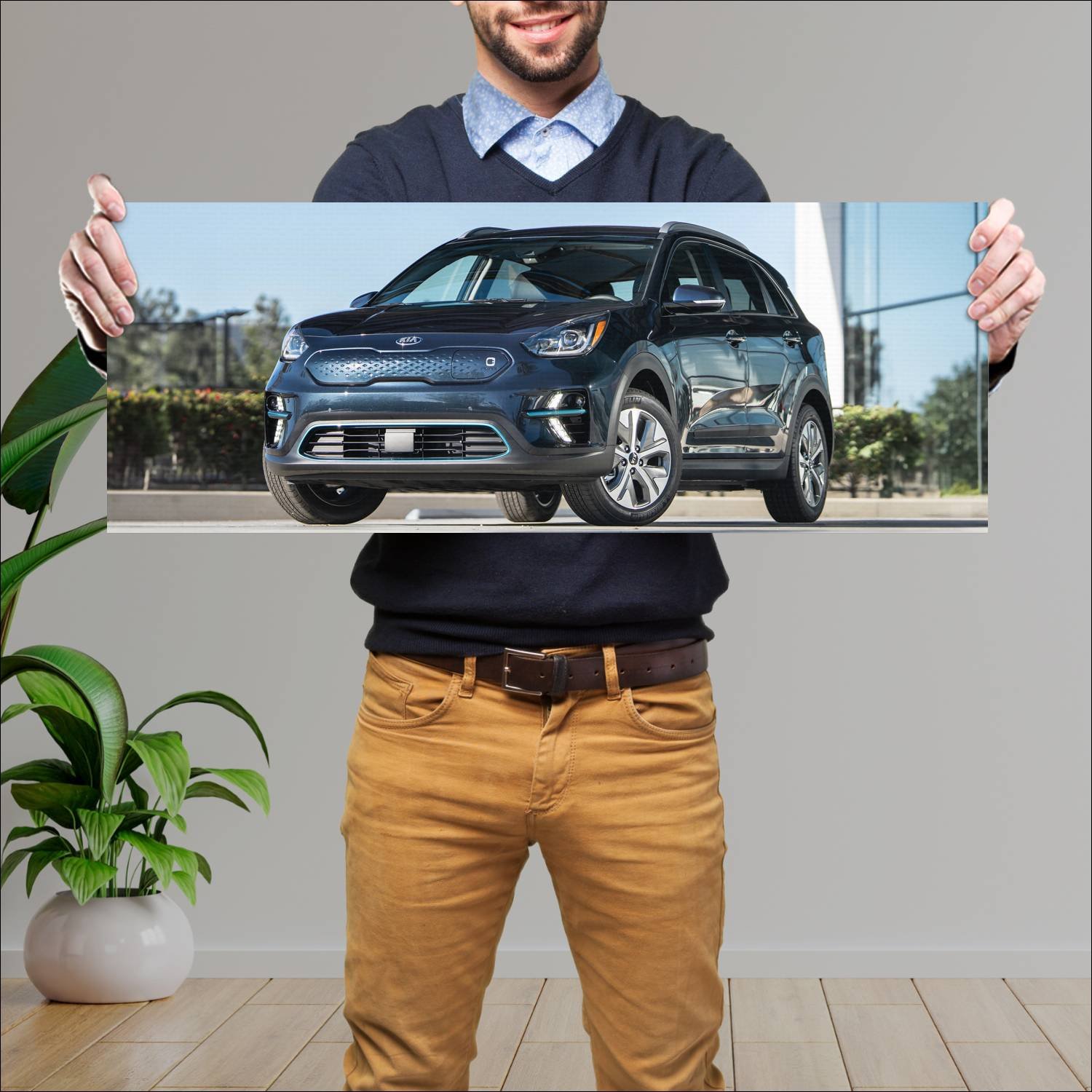Cuadro grande 30x80cm 2019 kia niro ev us auto 197 Kia
