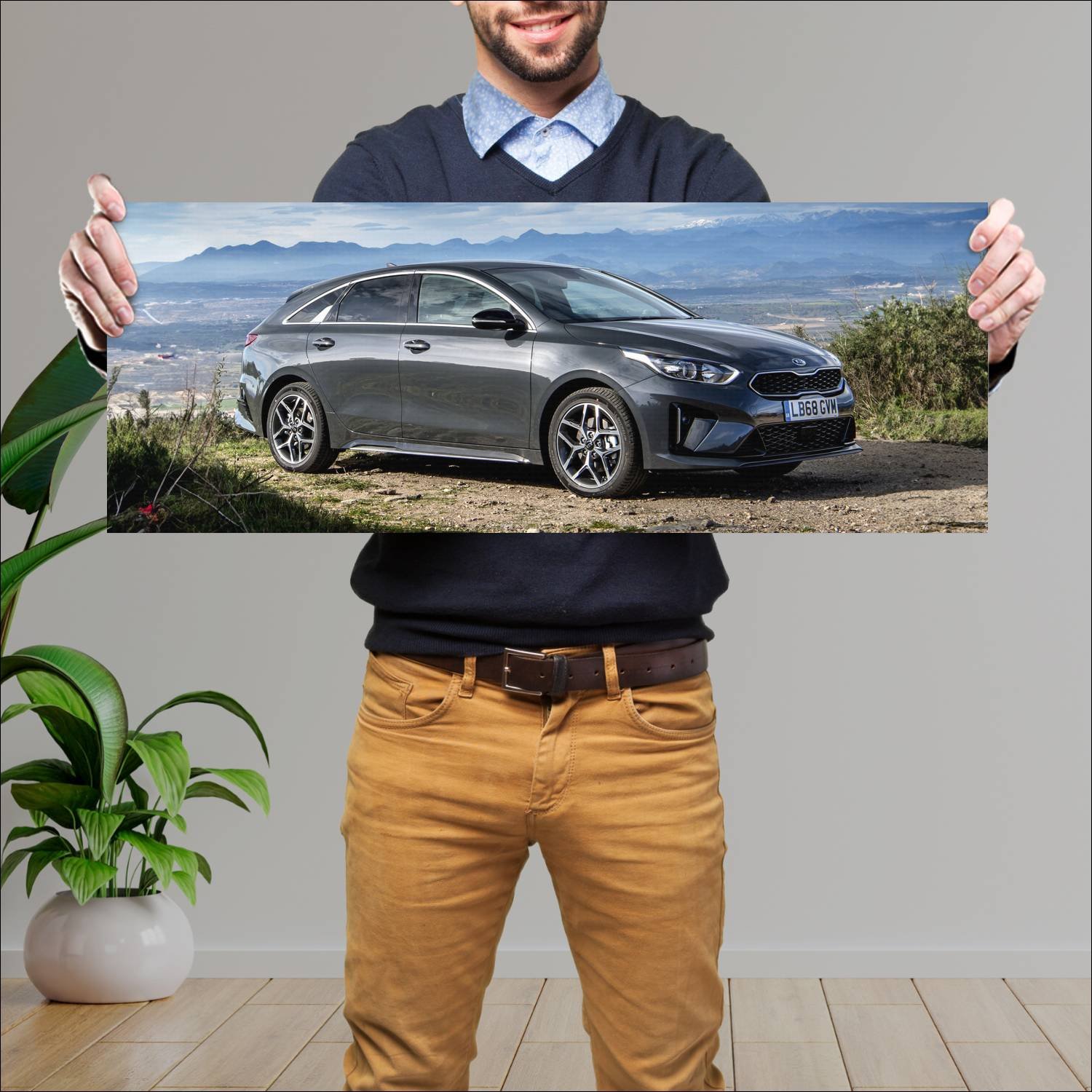 Cuadro grande 30x80cm 2019 kia proceed gt line uk 203 Kia