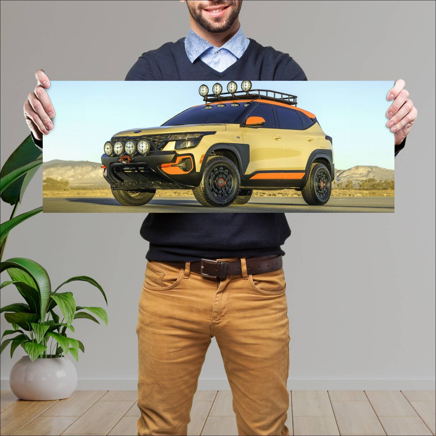 Cuadro grande 30x80cm 2019 kia seltos x line trail 208 Kia