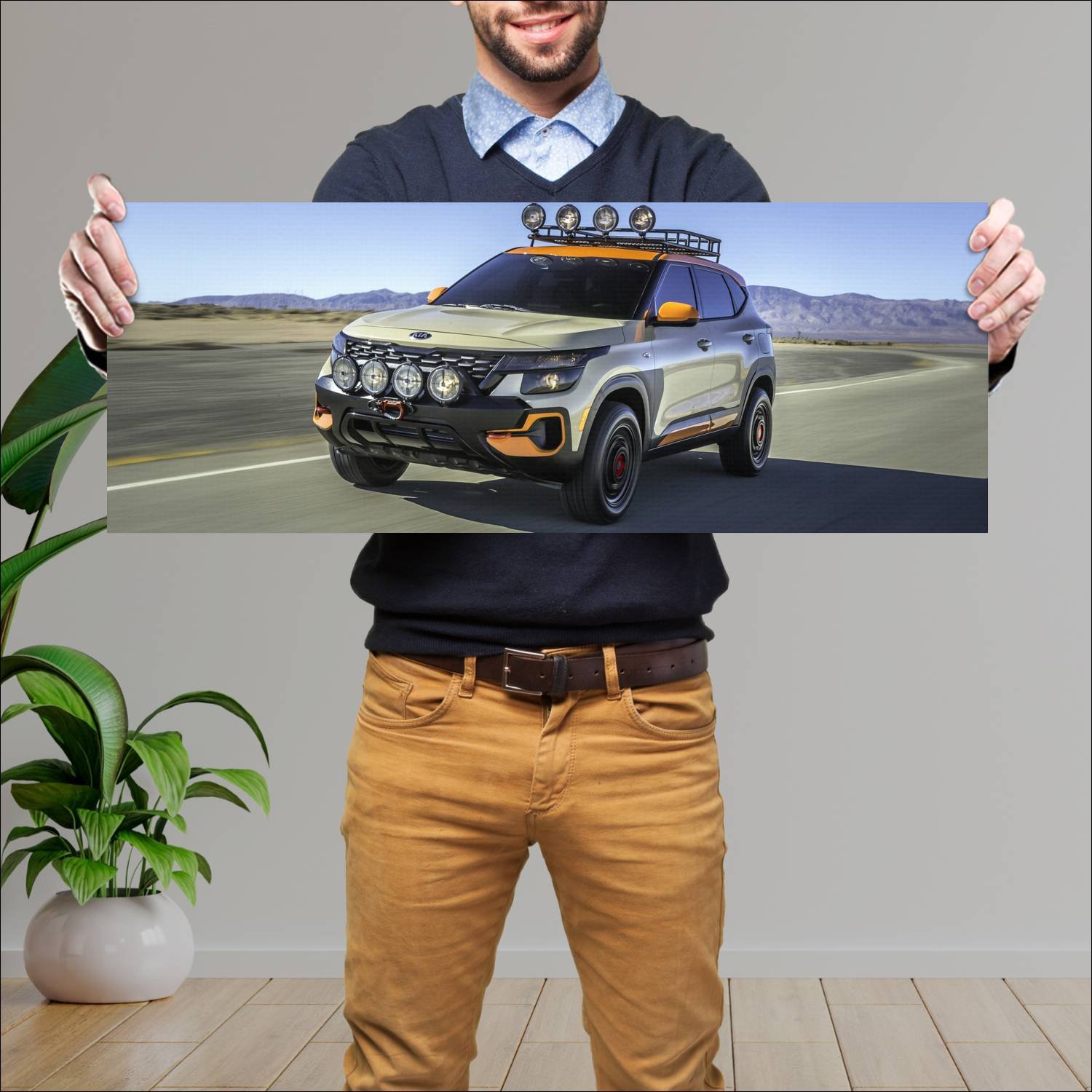 Cuadro grande 30x80cm 2019 kia seltos x line trail 209 Kia