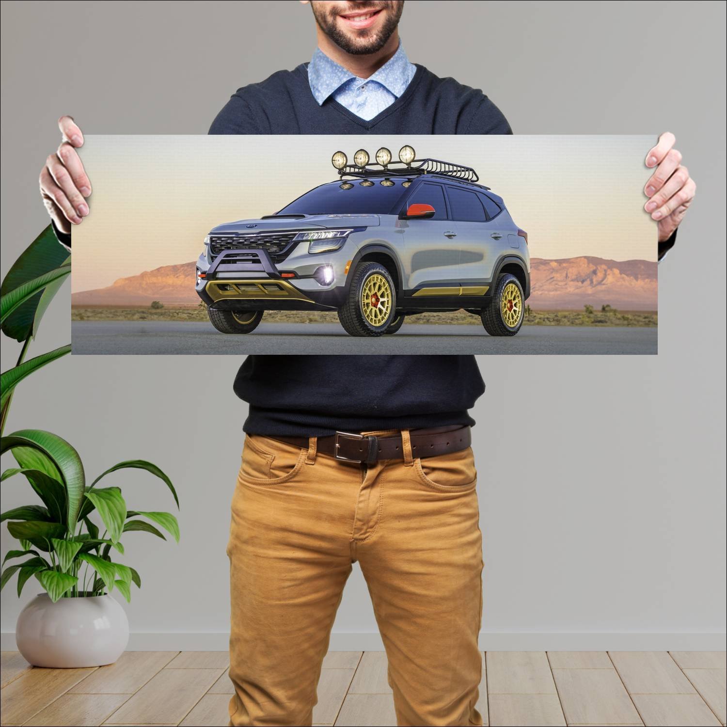 Cuadro grande 30x80cm 2019 kia seltos x line urban 210 Kia