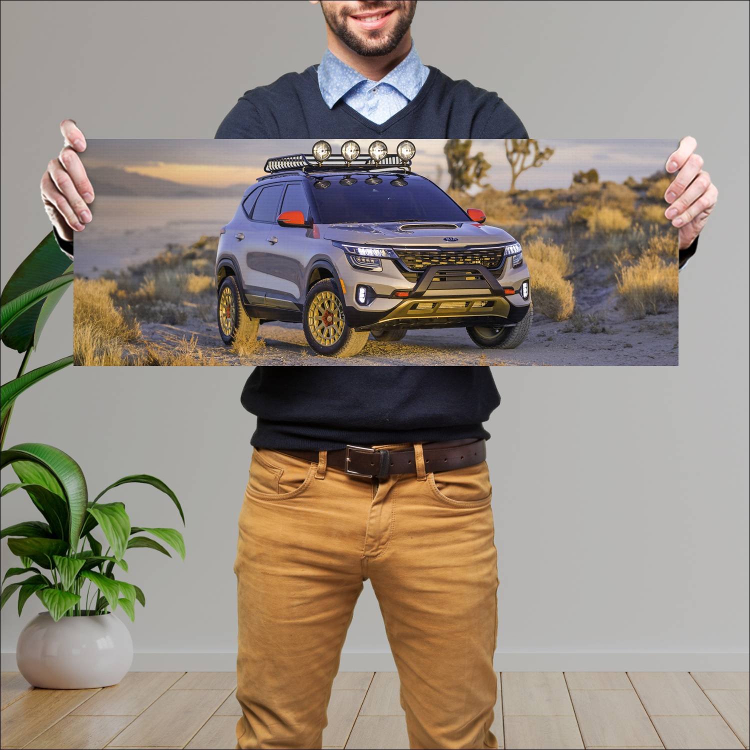 Cuadro grande 30x80cm 2019 kia seltos x line urban 211 Kia