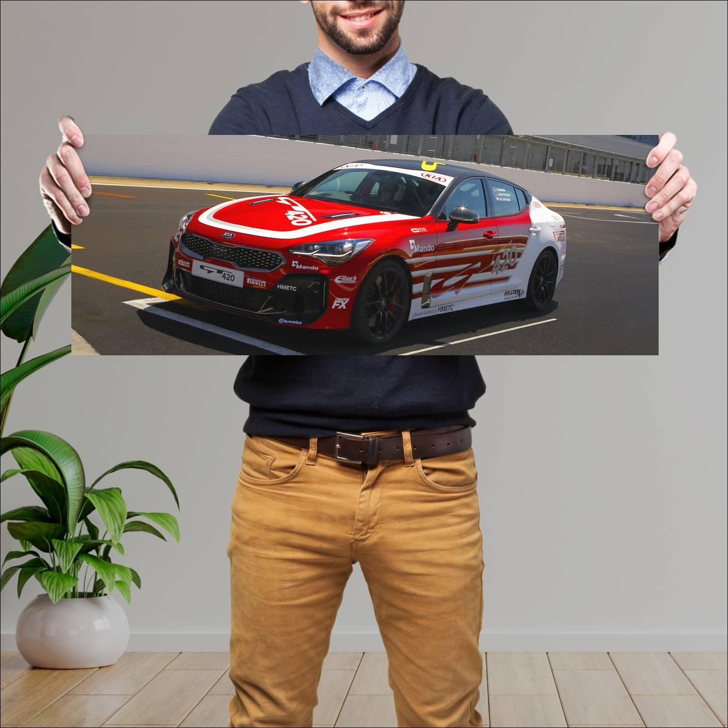 Cuadro grande 30x80cm 2019 kia stinger gt420 auto 212 Kia