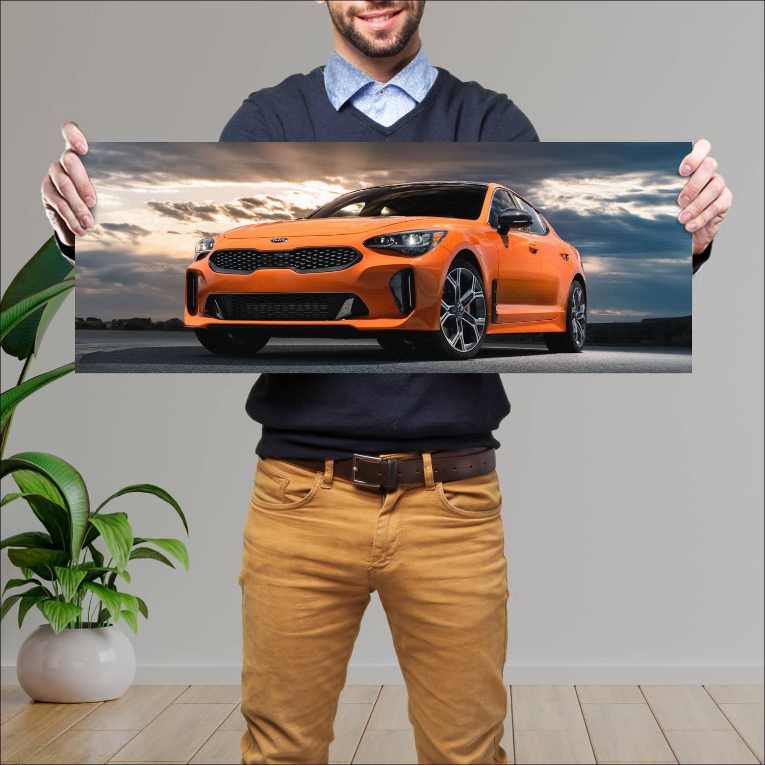 Cuadro grande 30x80cm 2019 kia stinger gts us Kia