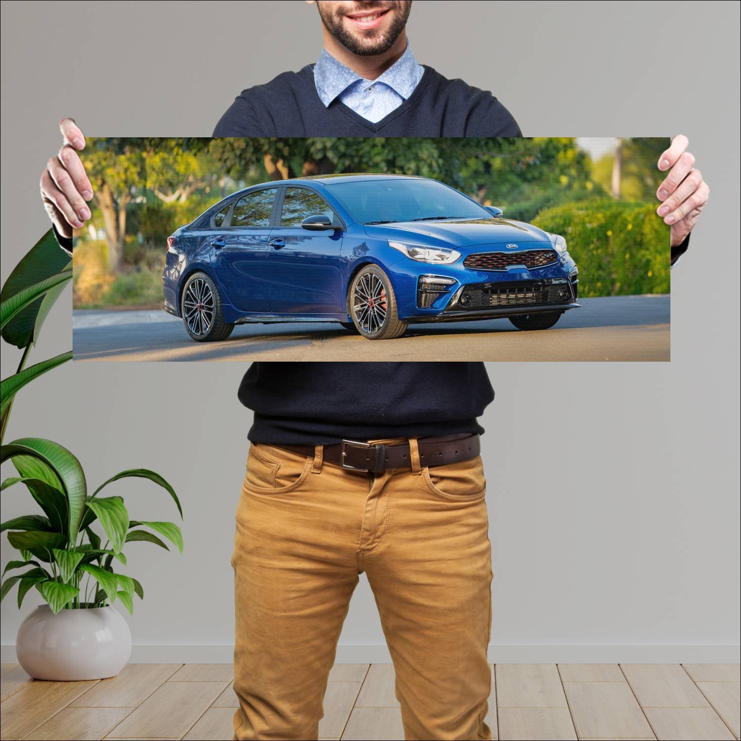 Cuadro grande 30x80cm 2020 kia forte gt auto 220 Kia