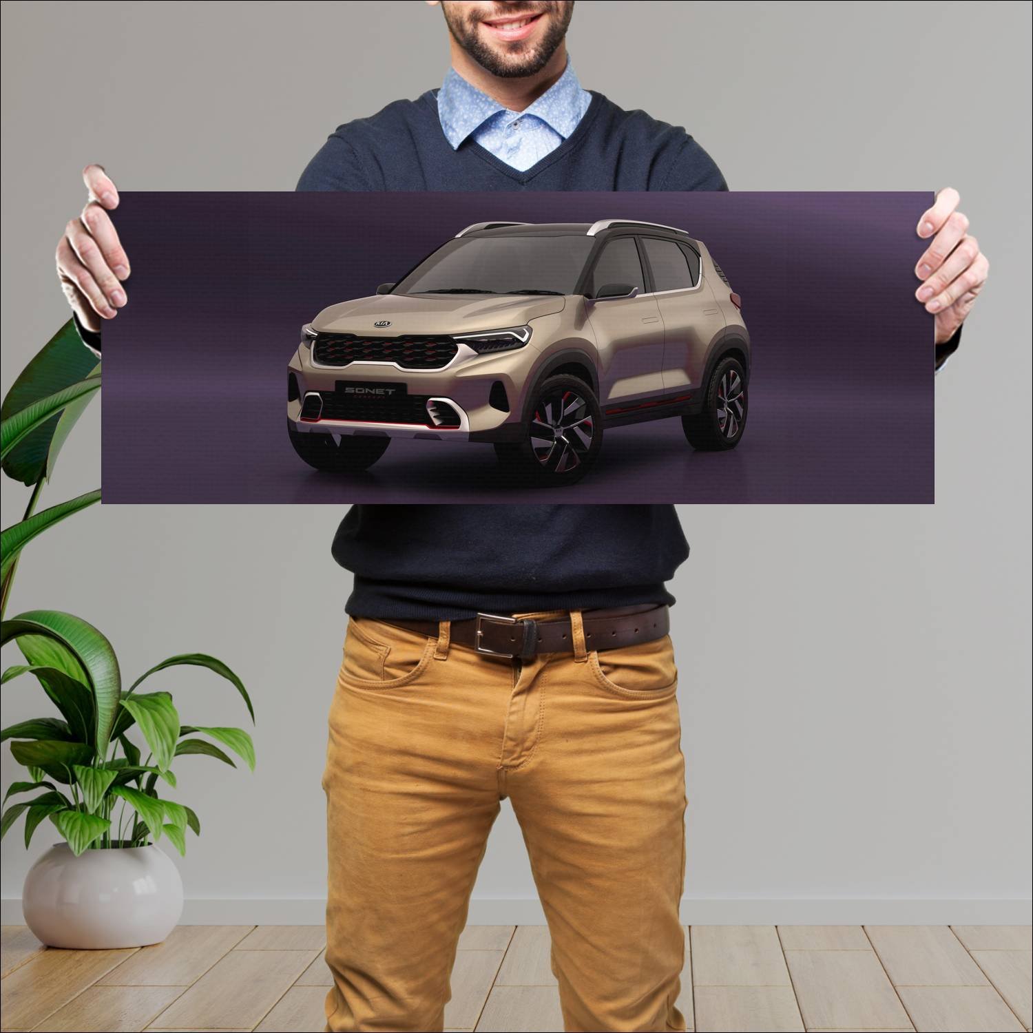 Cuadro grande 30x80cm 2020 kia sonet concept auto 229 Kia