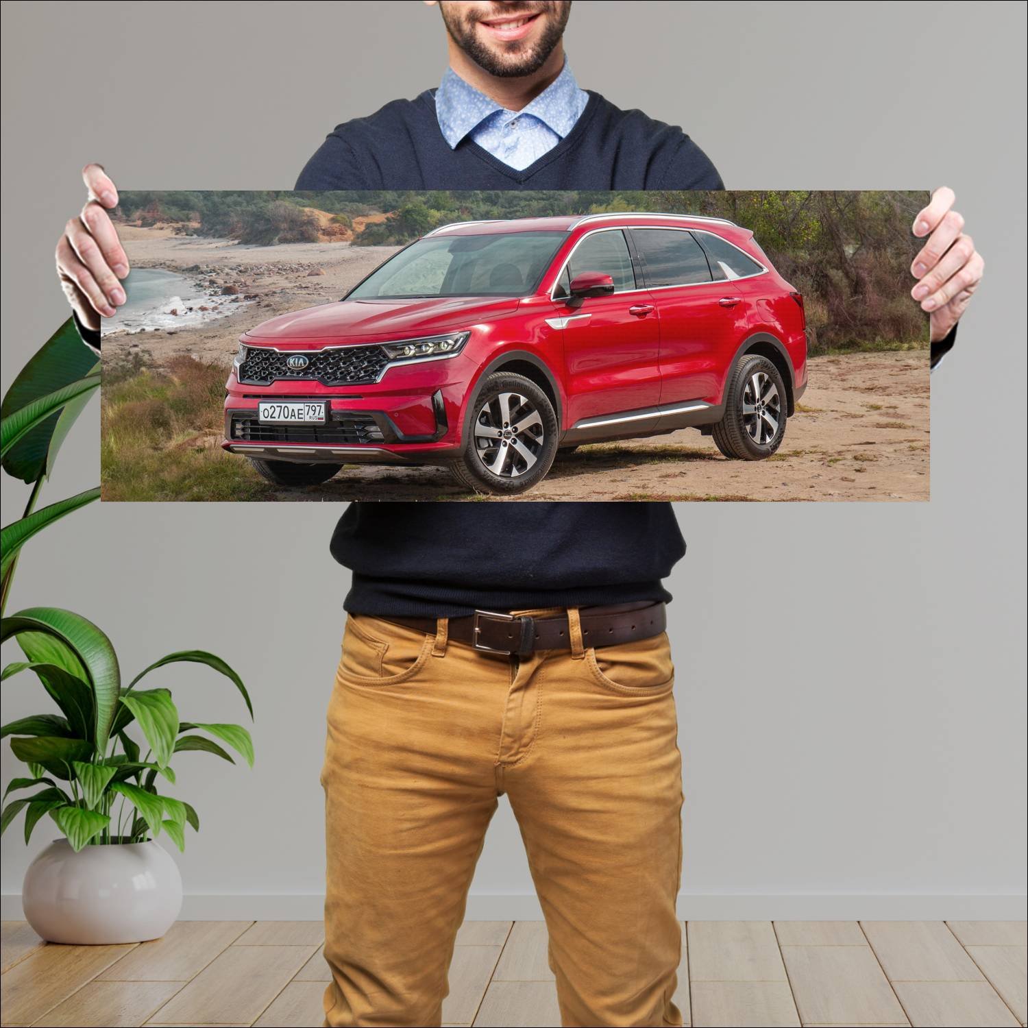 Cuadro grande 30x80cm 2020 kia sorento ru auto 232 Kia