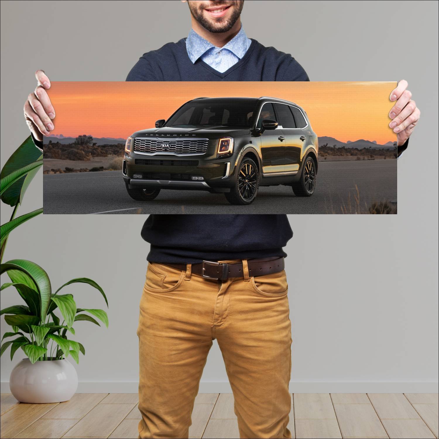 Cuadro grande 30x80cm 2020 kia telluride auto 243 Kia