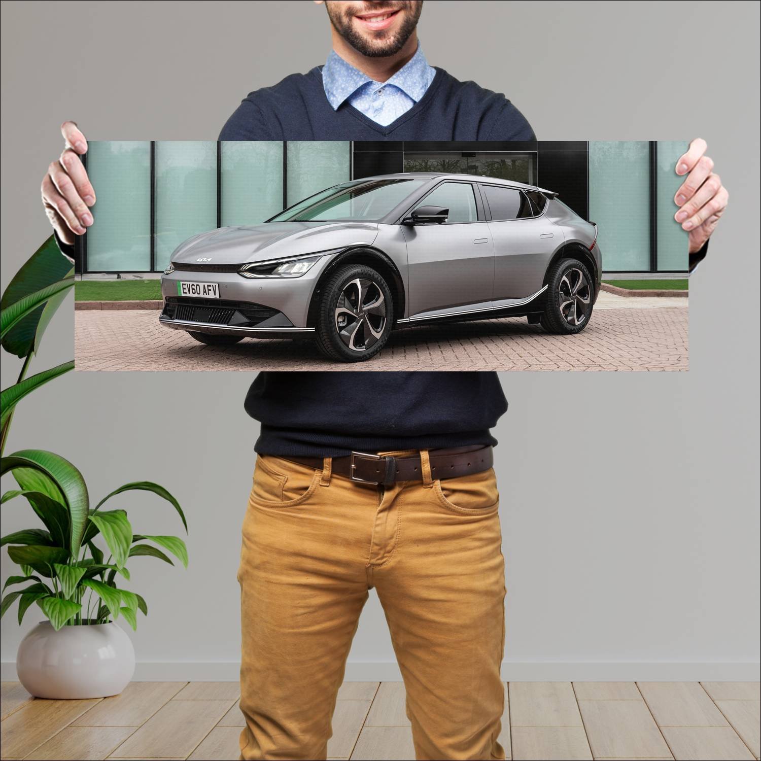 Cuadro grande 30x80cm 2021 kia ev6 auto 248 Kia