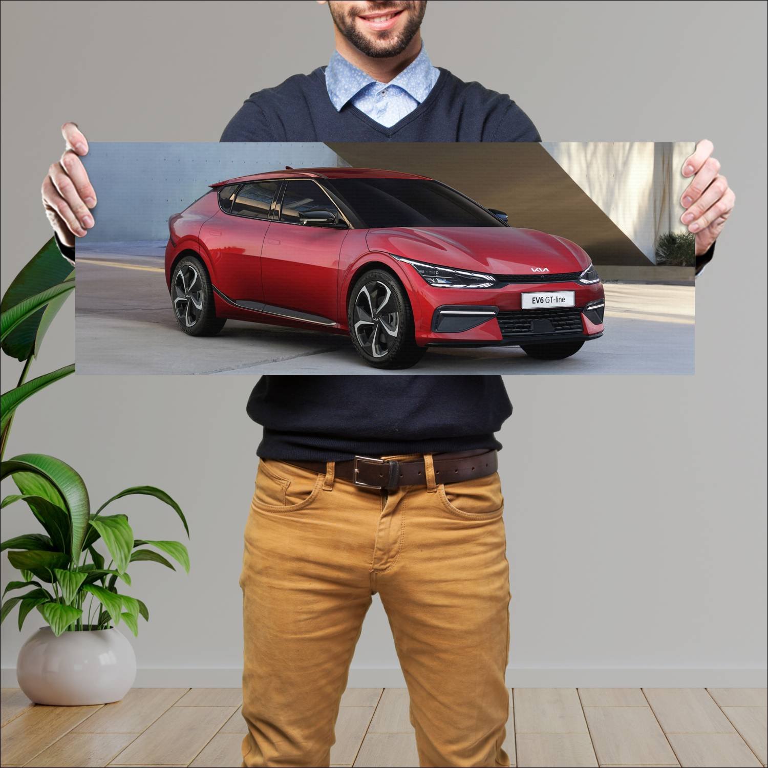 Cuadro grande 30x80cm 2021 kia ev6 gt line auto 250 Kia
