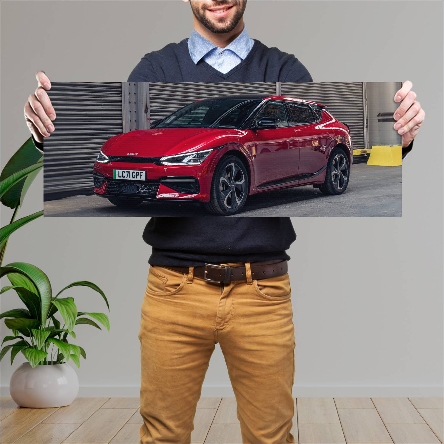 Cuadro grande 30x80cm 2021 kia ev6 gt line uk Kia