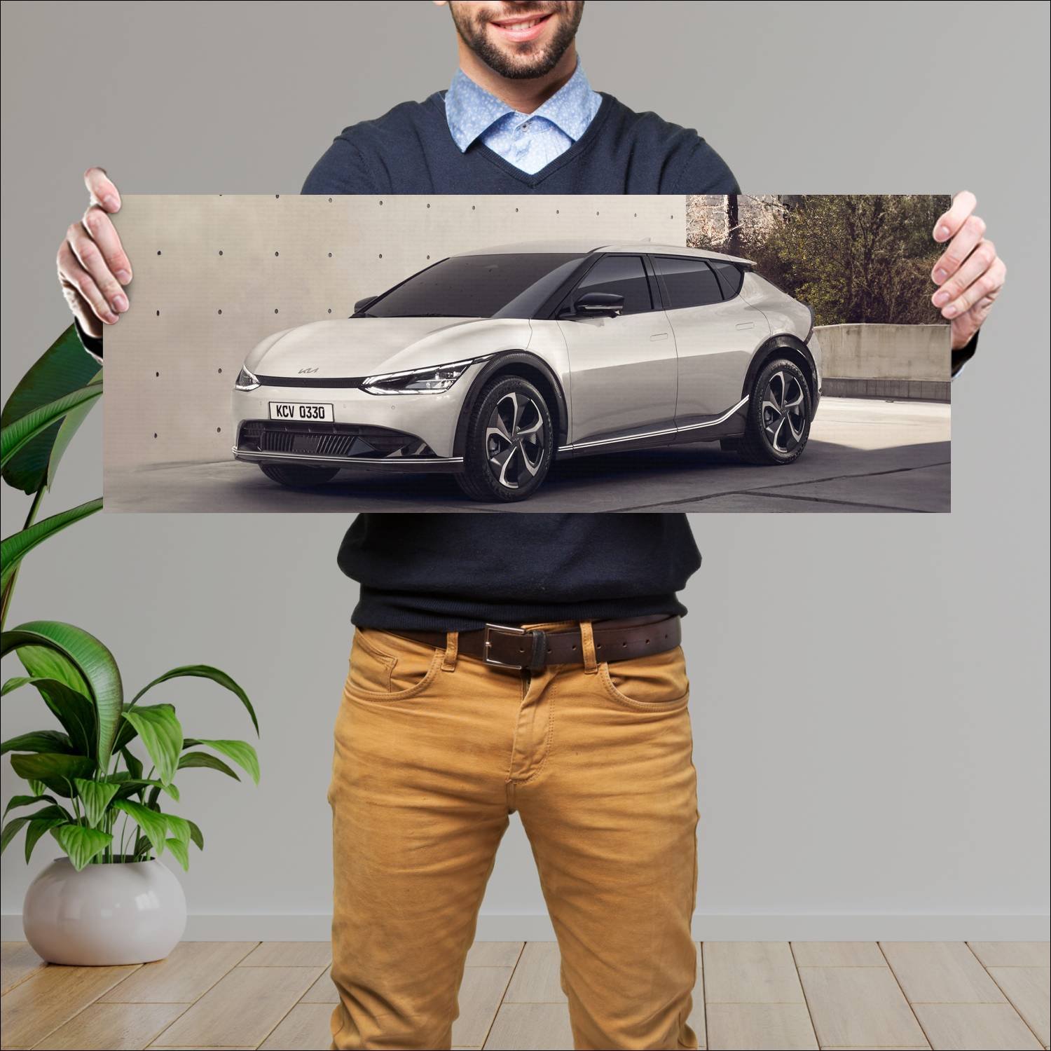 Cuadro grande 30x80cm 2021 kia ev6 kr auto 253 Kia