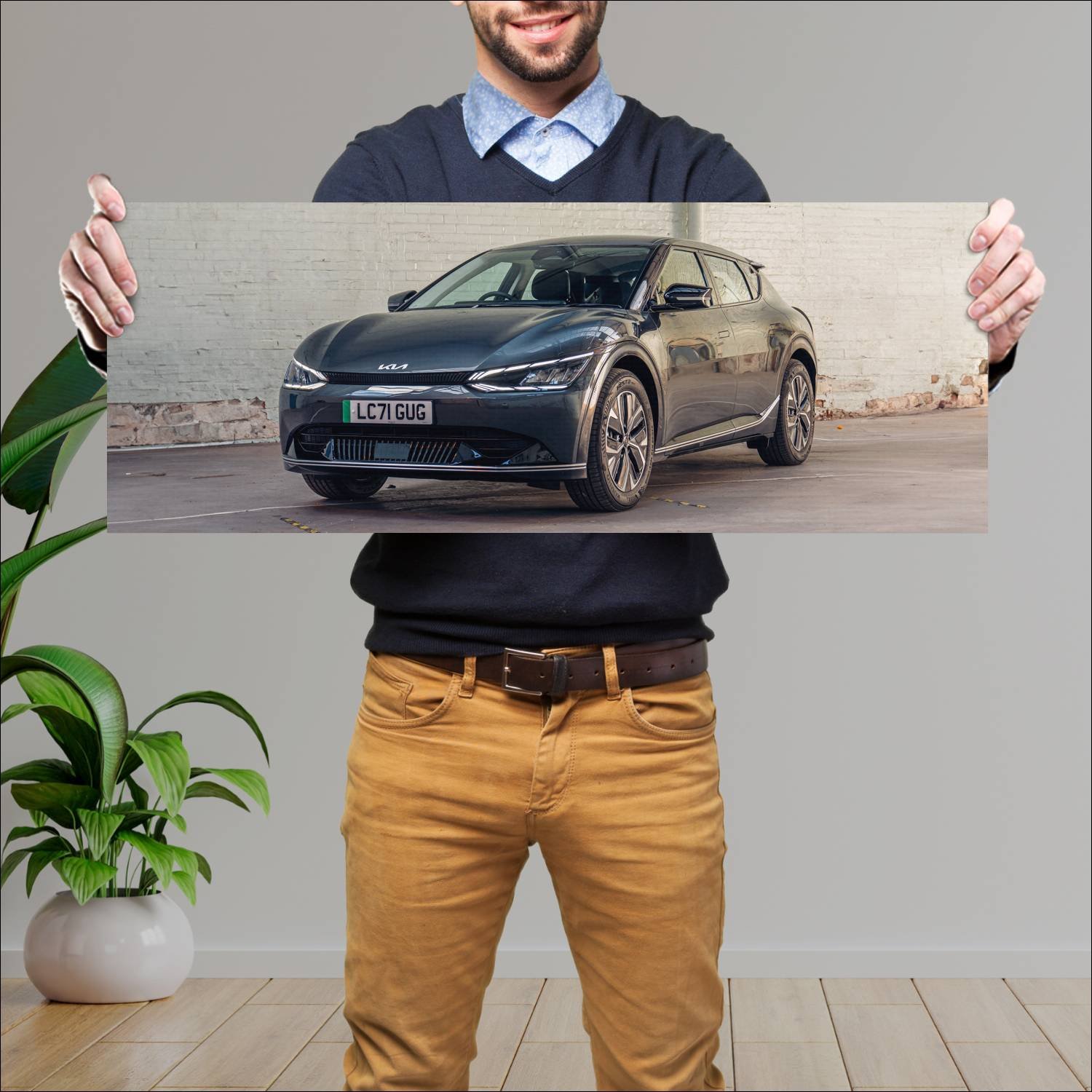 Cuadro grande 30x80cm 2021 kia ev6 uk auto 254 Kia