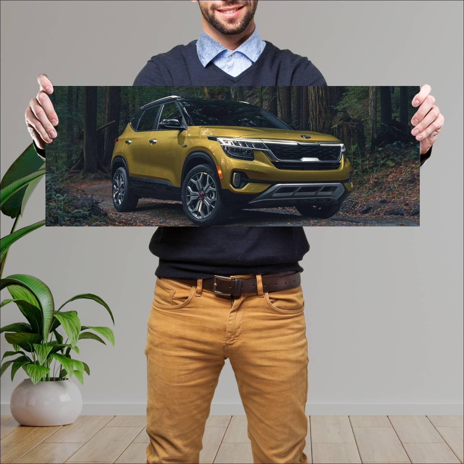 Cuadro grande 30x80cm 2021 kia seltos us auto 262 Kia