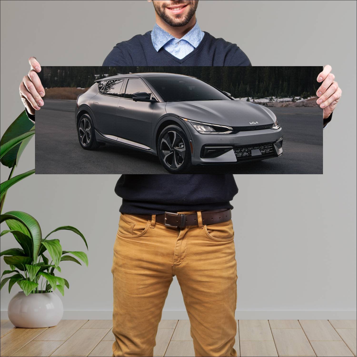 Cuadro grande 30x80cm 2022 kia ev6 us auto 278 Kia