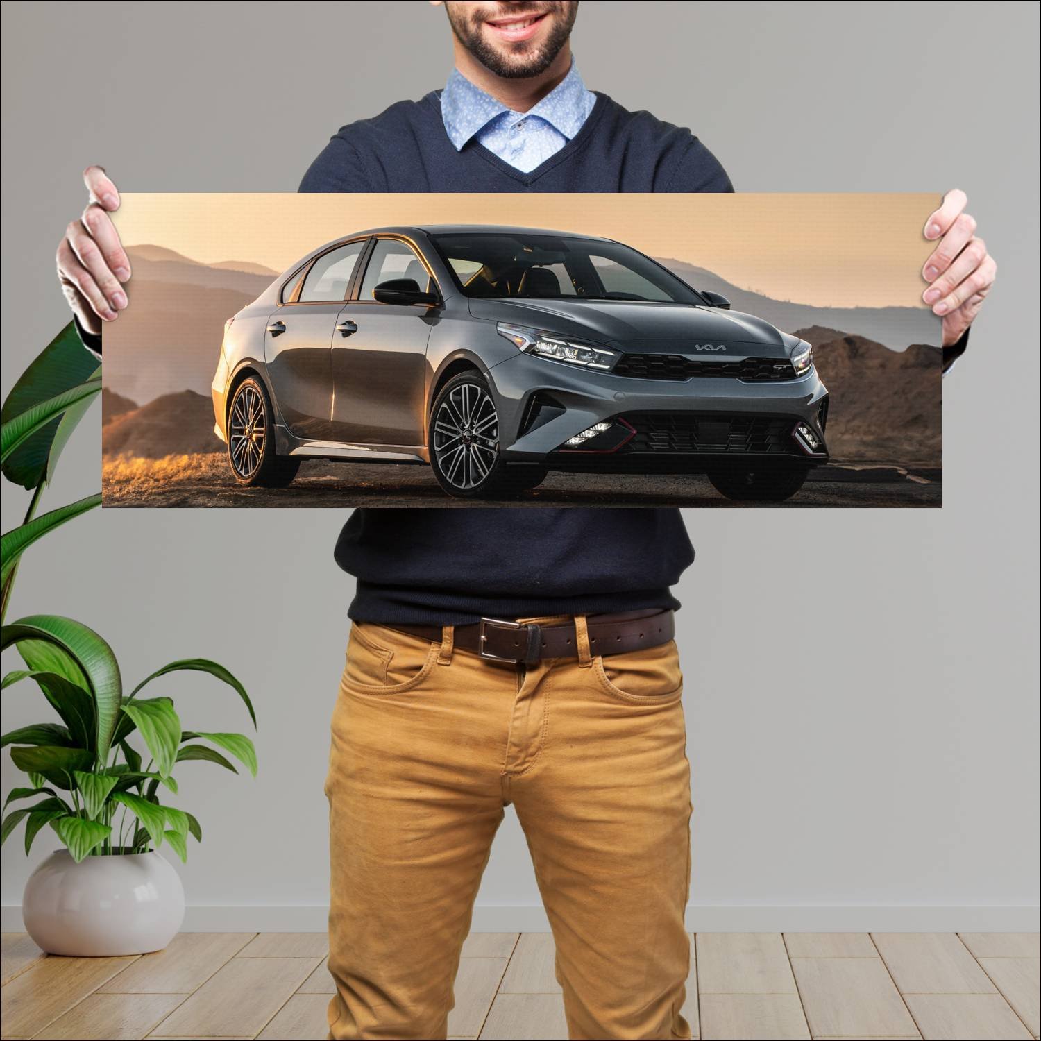 Cuadro grande 30x80cm 2022 kia forte gt auto 279 Kia