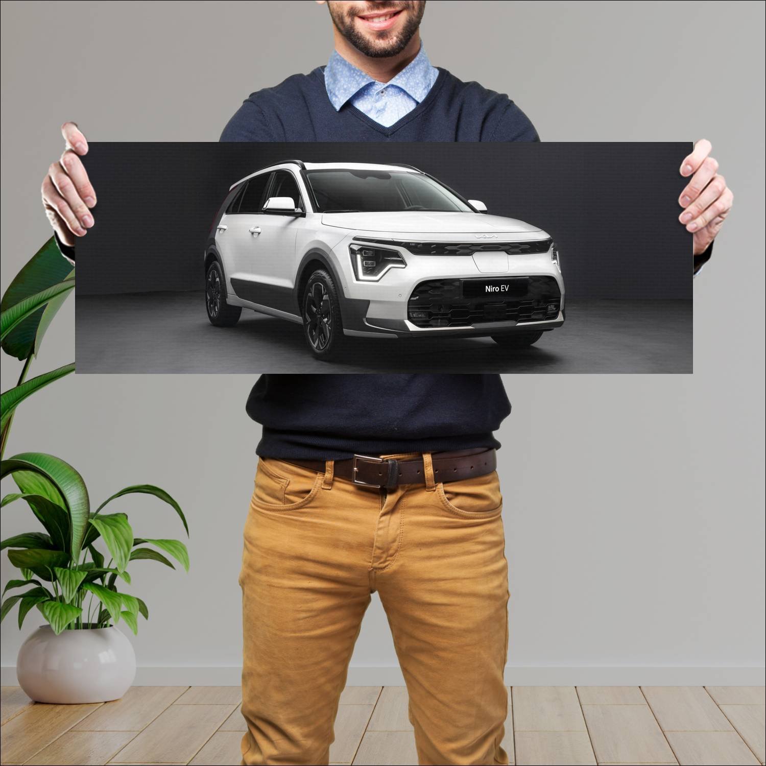 Cuadro grande 30x80cm 2022 kia niro ev auto 280 Kia