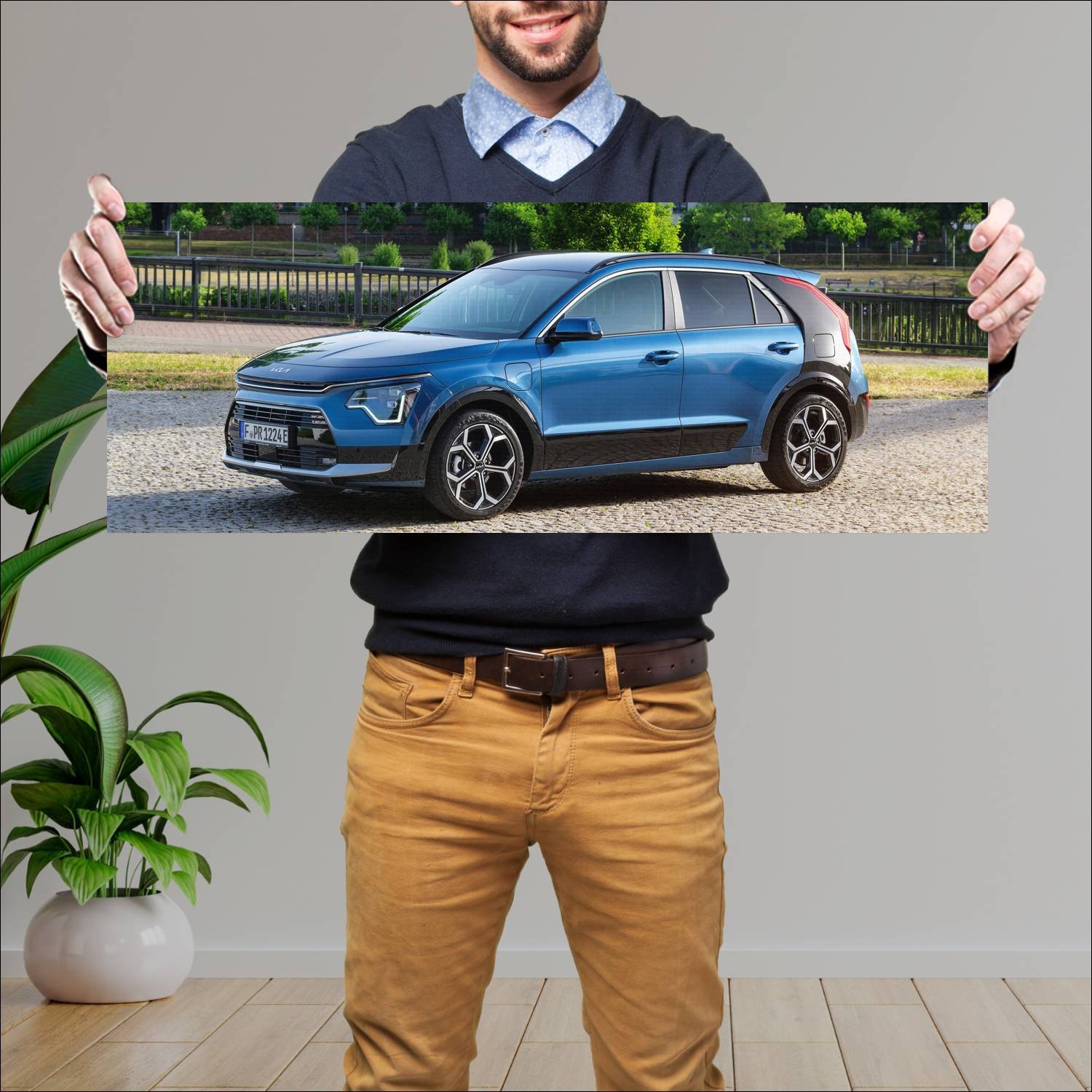 Cuadro grande 30x80cm 2022 kia niro phev auto 284 Kia