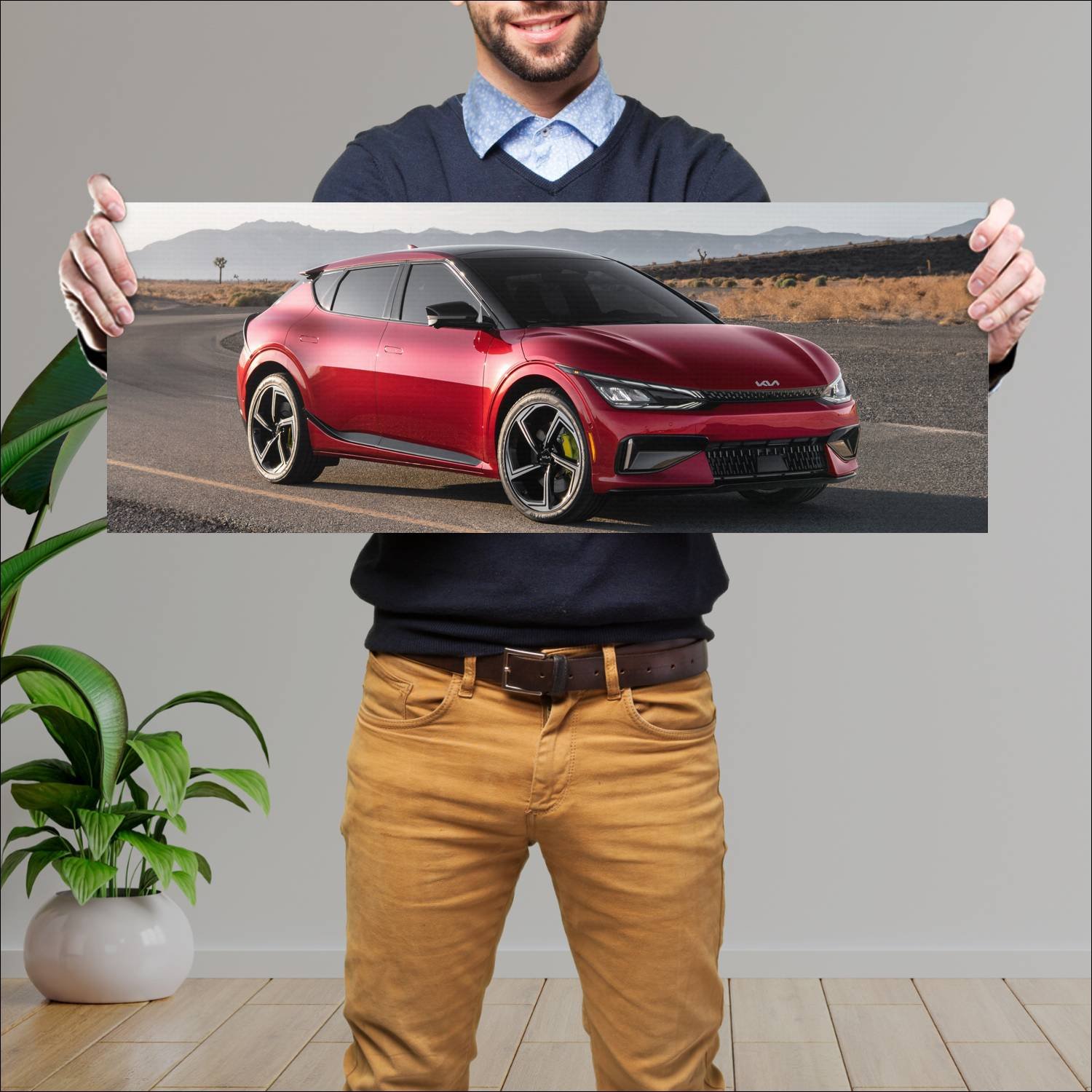 Cuadro grande 30x80cm 2023 kia ev6 gt us auto 303 Kia