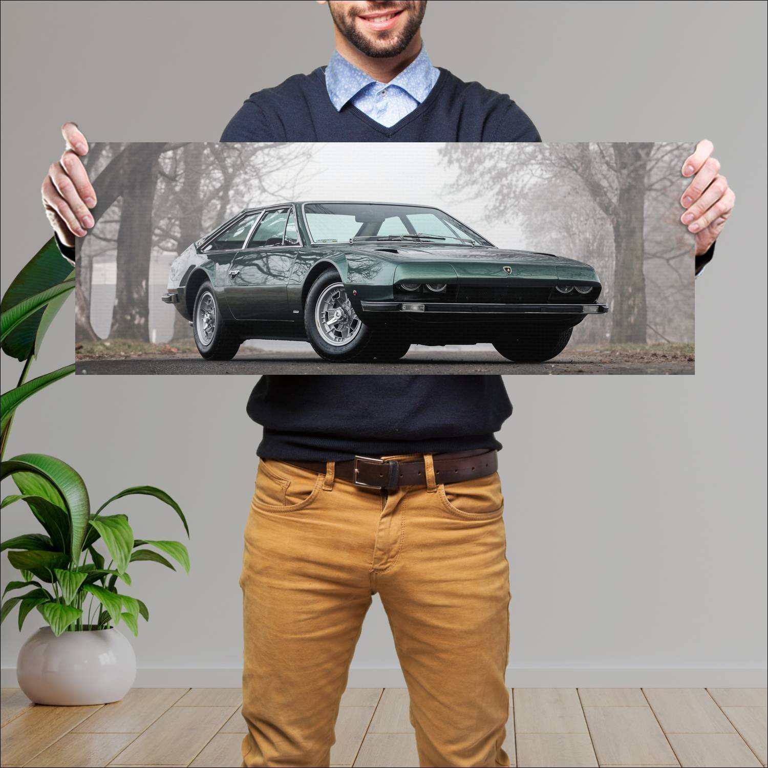 Cuadro grande 30x80cm 1970 lamborghini jarama 6373 35 Lamborghini