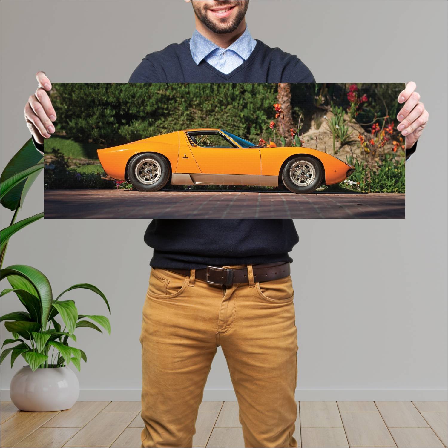 Cuadro grande 30x80cm 1971 lamborghini miura sv 47 39 Lamborghini