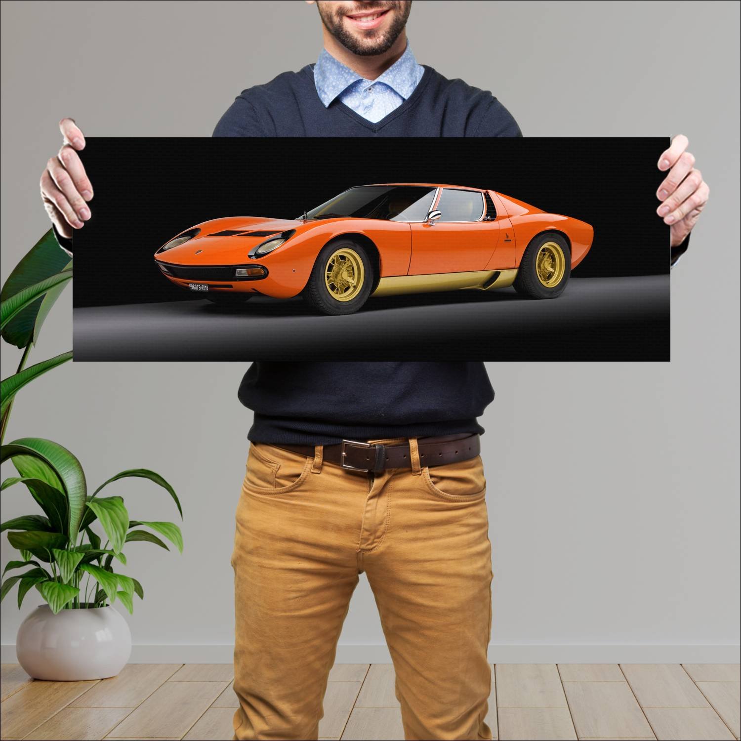 Cuadro grande 30x80cm 1971 lamborghini miura sv 47 40 Lamborghini