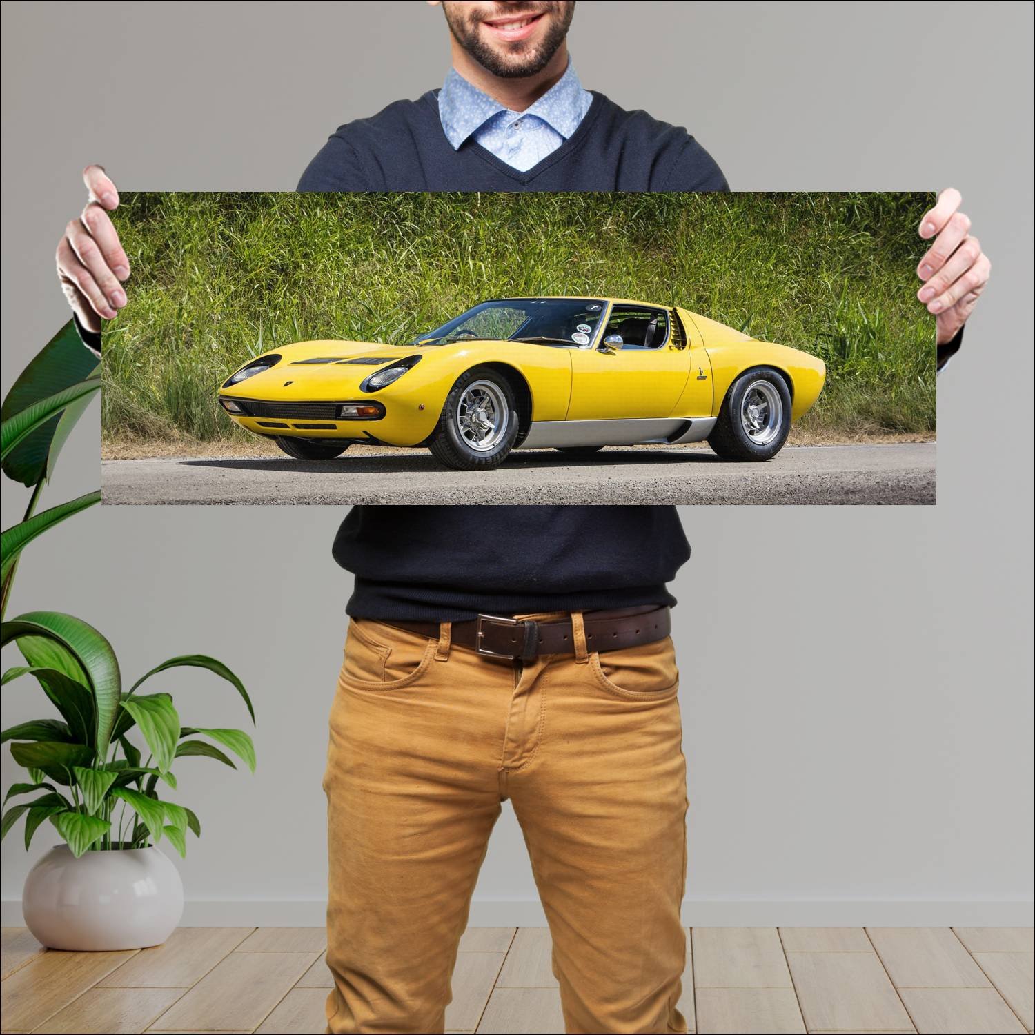 Cuadro grande 30x80cm 1971 lamborghini miura sv uk 41 Lamborghini