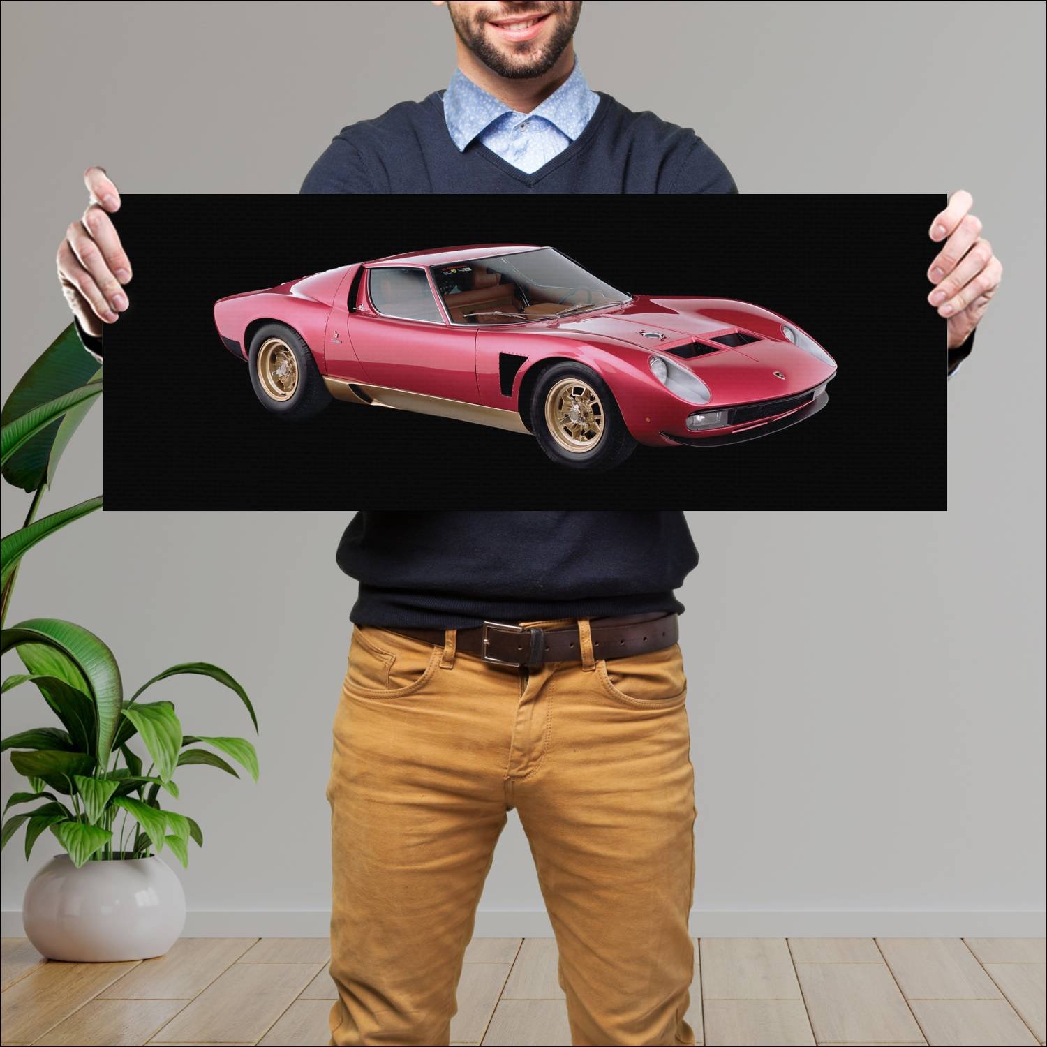 Cuadro grande 30x80cm 1971 lamborghini miura svj 4 43 Lamborghini