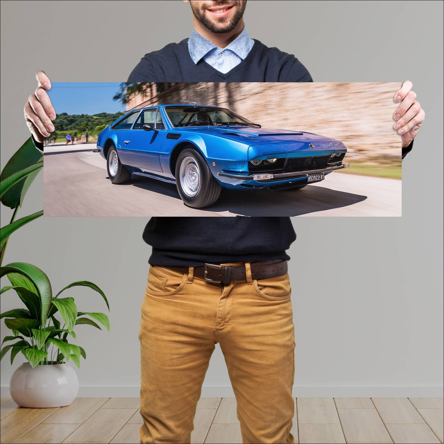 Cuadro grande 30x80cm 1972 lamborghini jarama s 10 49 Lamborghini