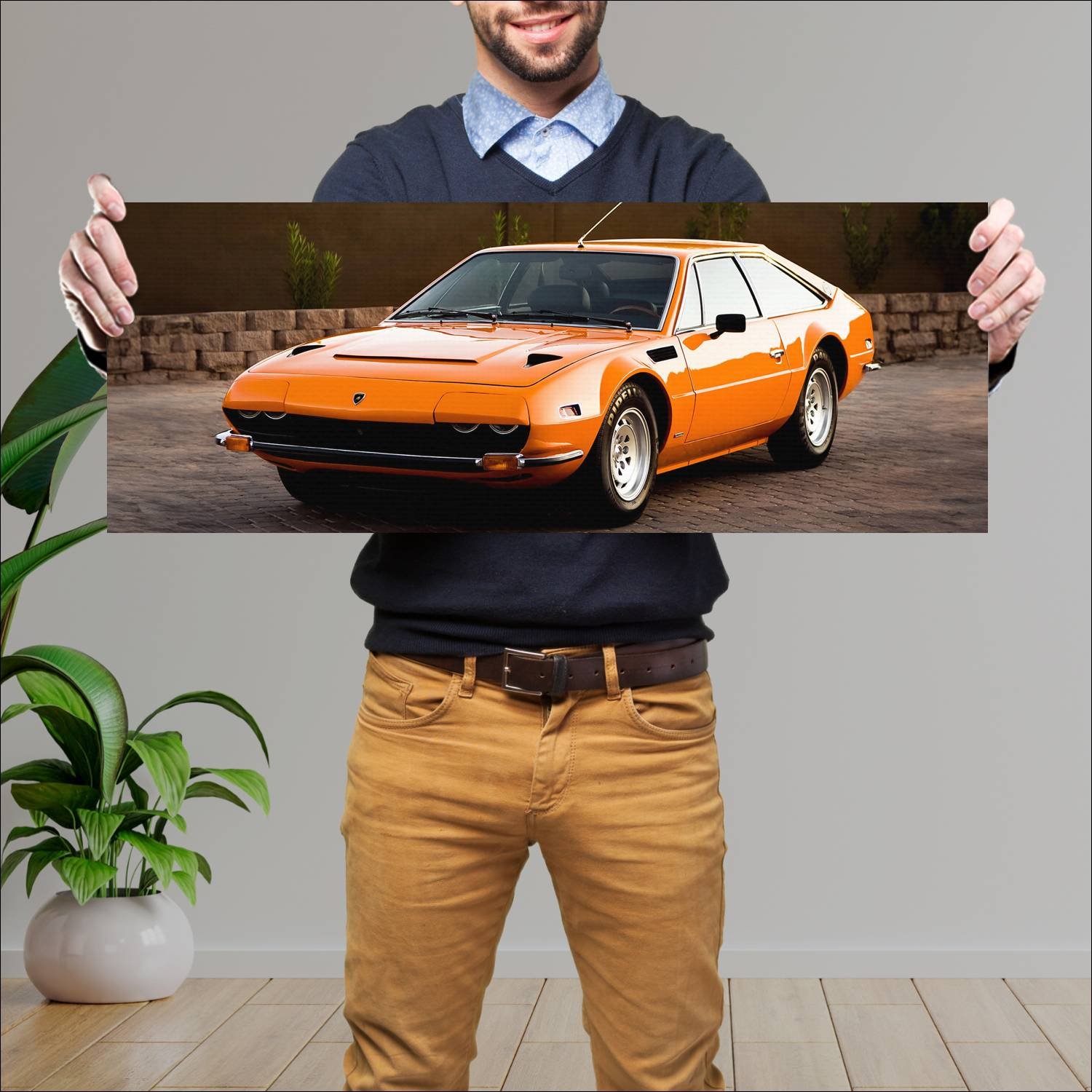 Cuadro grande 30x80cm 1972 lamborghini jarama s us 52 Lamborghini