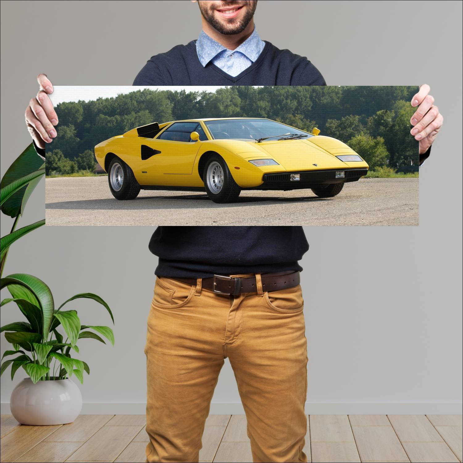 Cuadro grande 30x80cm 1974 lamborghini countach uk 60 Lamborghini