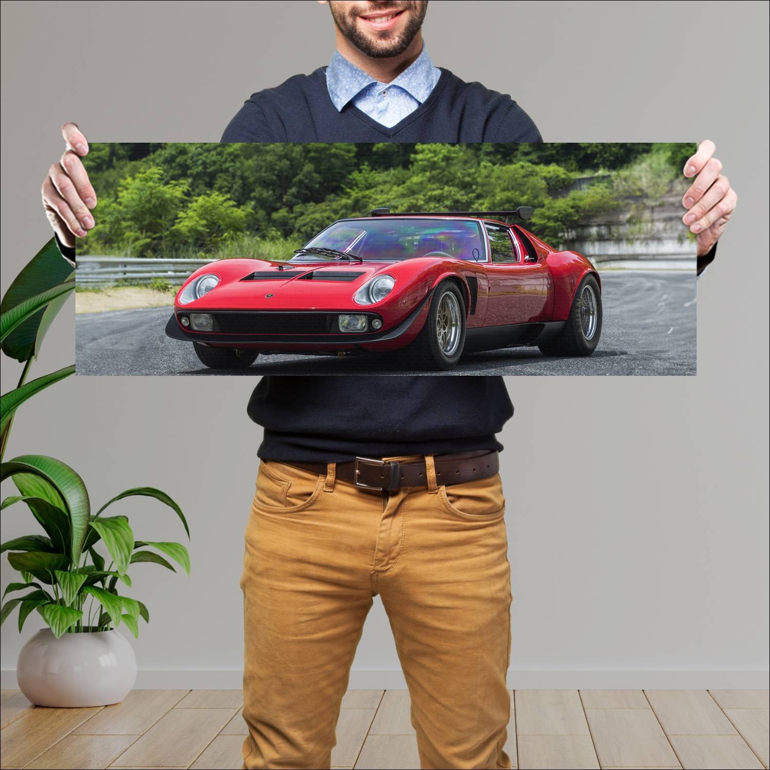 Cuadro grande 30x80cm 1975 lamborghini miura svr 7 64 Lamborghini