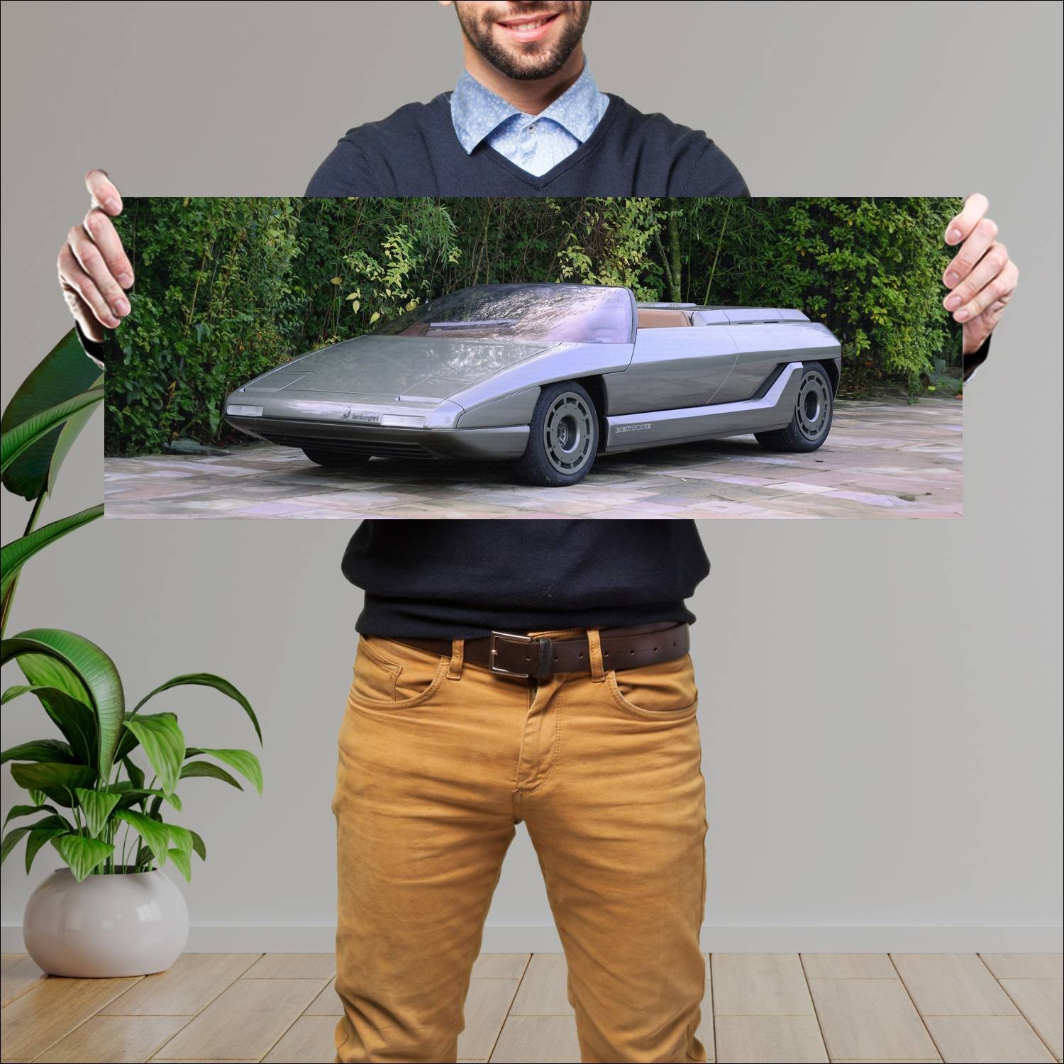 Cuadro grande 30x80cm 1980 lamborghini athon auto 68 Lamborghini