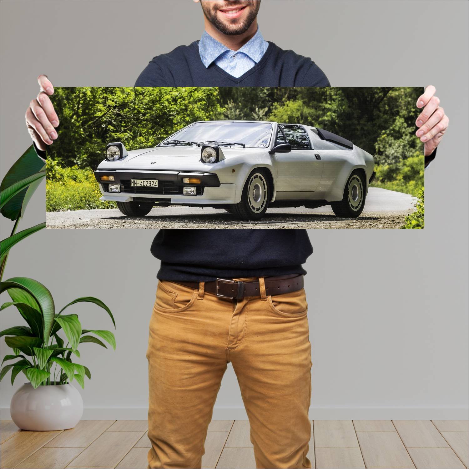 Cuadro grande 30x80cm 1981 lamborghini jalpa auto 69 Lamborghini