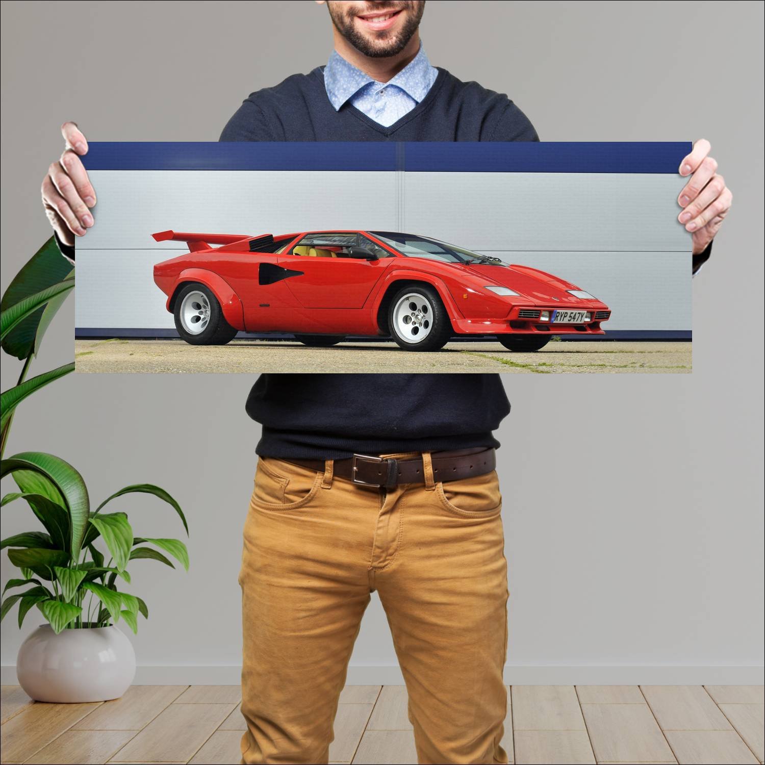 Cuadro grande 30x80cm 1982 lamborghini countach lp 72 Lamborghini