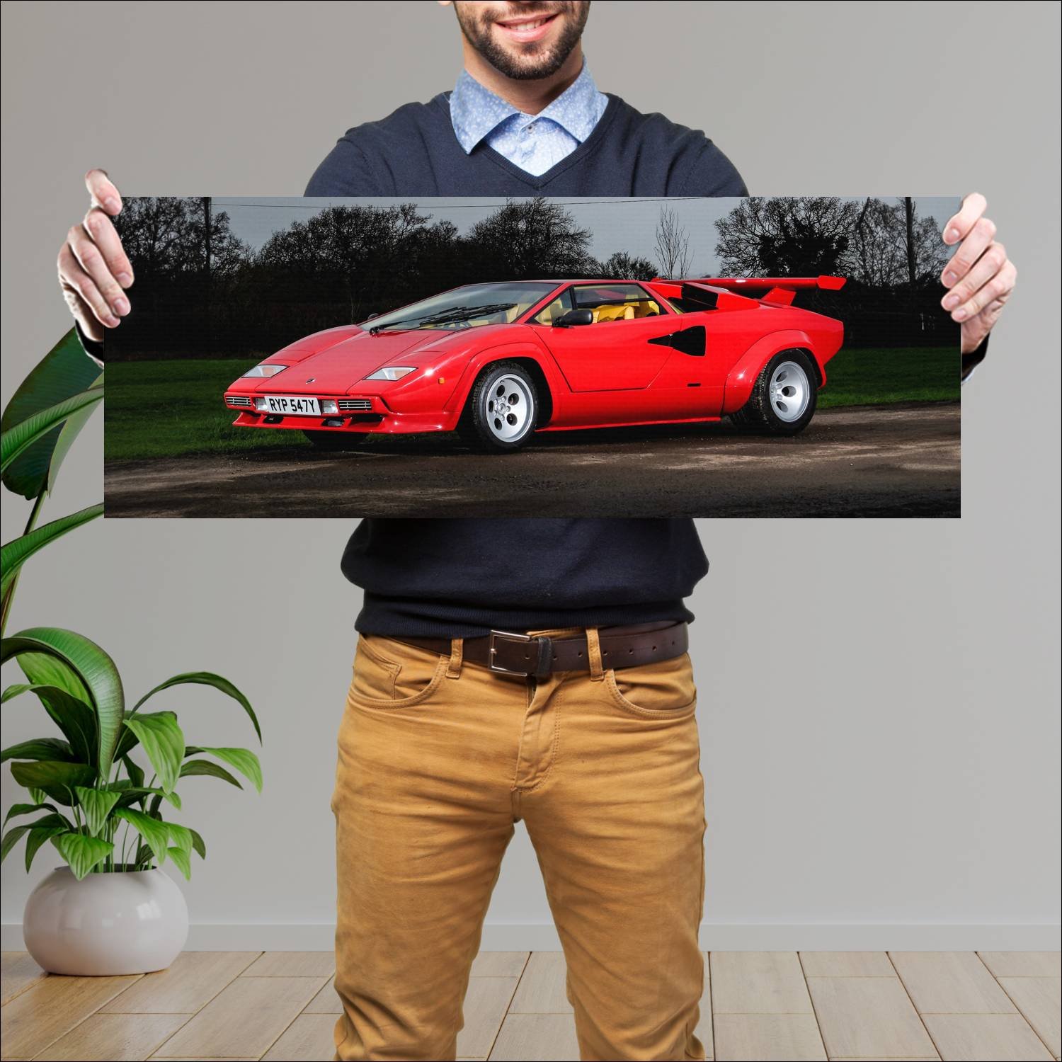Cuadro grande 30x80cm 1982 lamborghini countach lp 74 Lamborghini