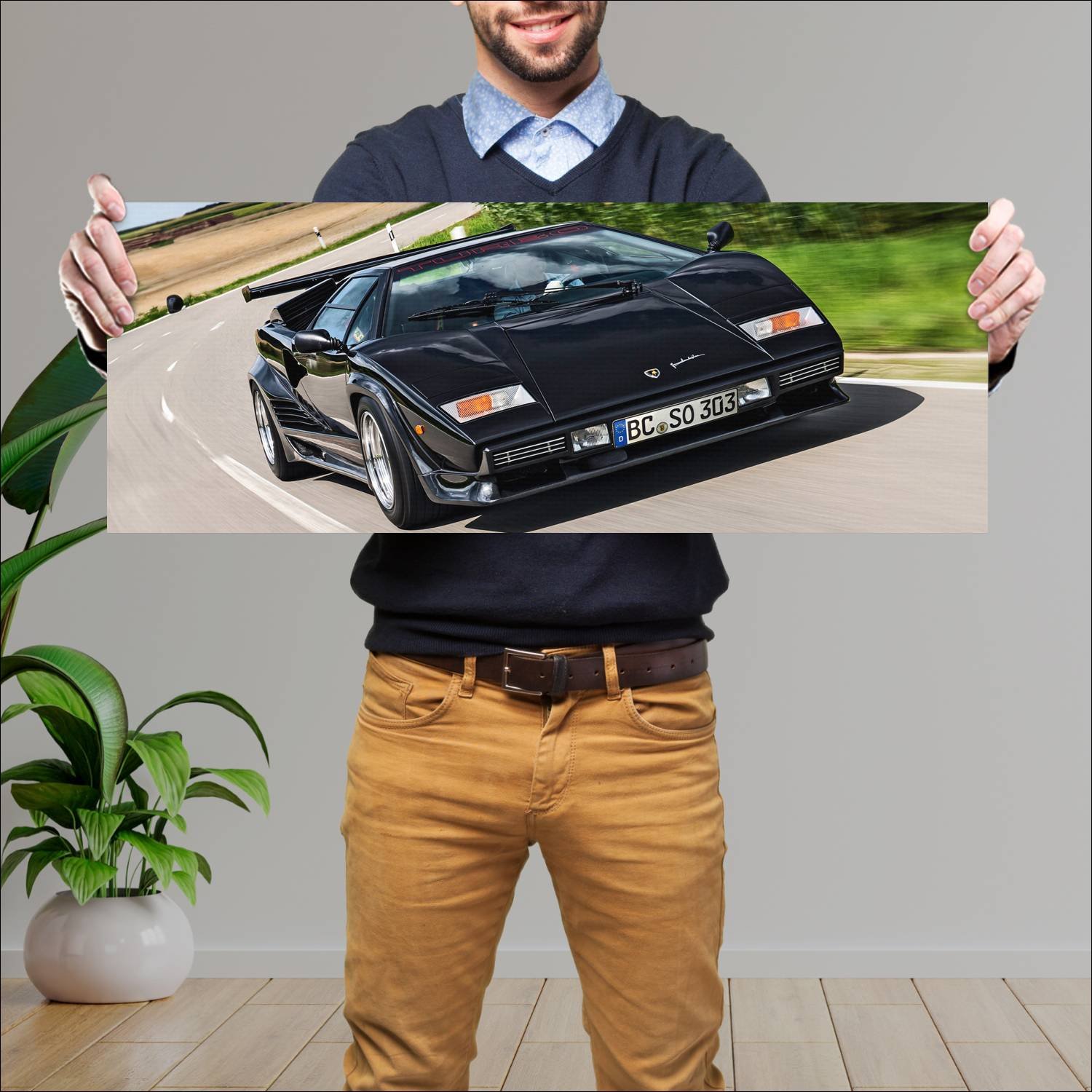 Cuadro grande 30x80cm 1984 lamborghini countach tu 75 Lamborghini